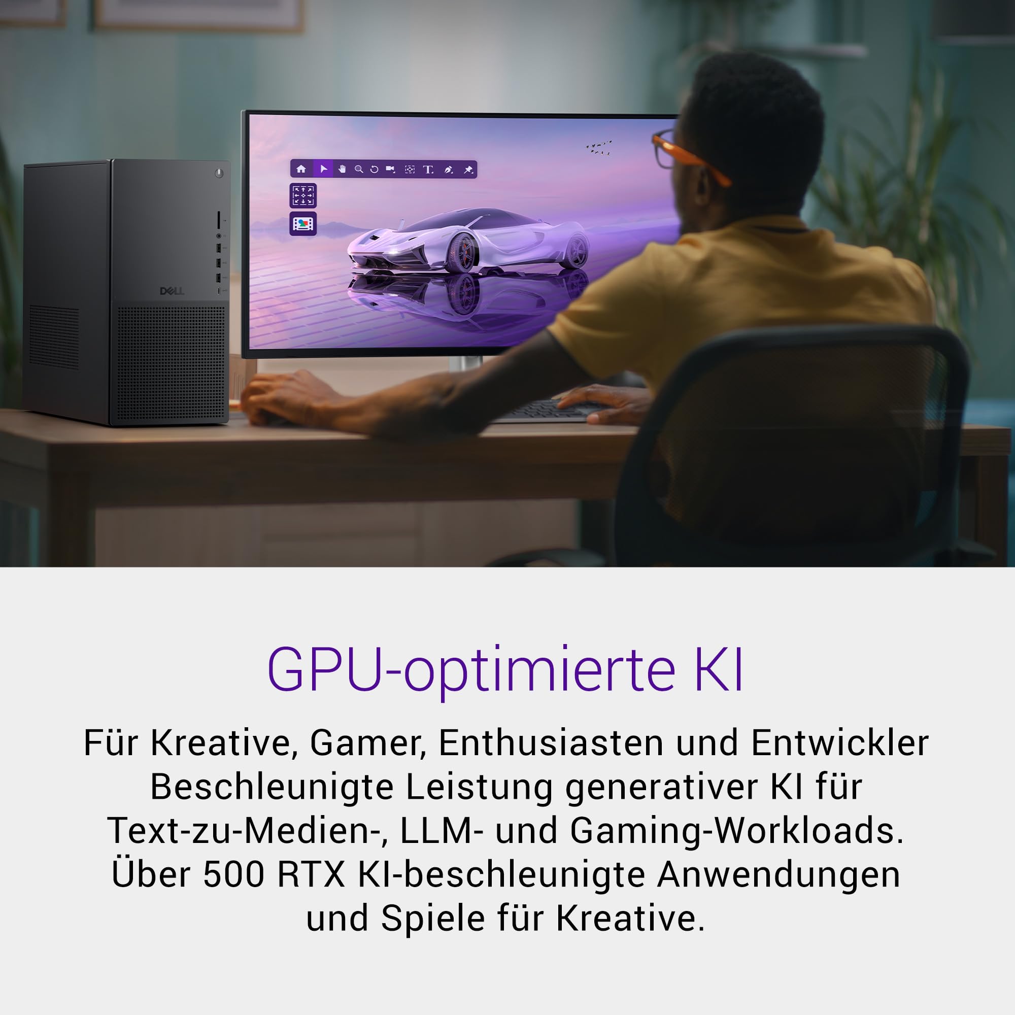 Dell Tower Plus EBT2250 Desktop-PC - Intel Core Ultra 7 Series 2, 16GB RAM, 1TB SSD, NVIDIA GeForce RTX 5060, Wi-Fi 7, HDMI, Thunderbolt 4, McAfee Business Protection 1 Jahr, Windows 11 Pro, Graphit
