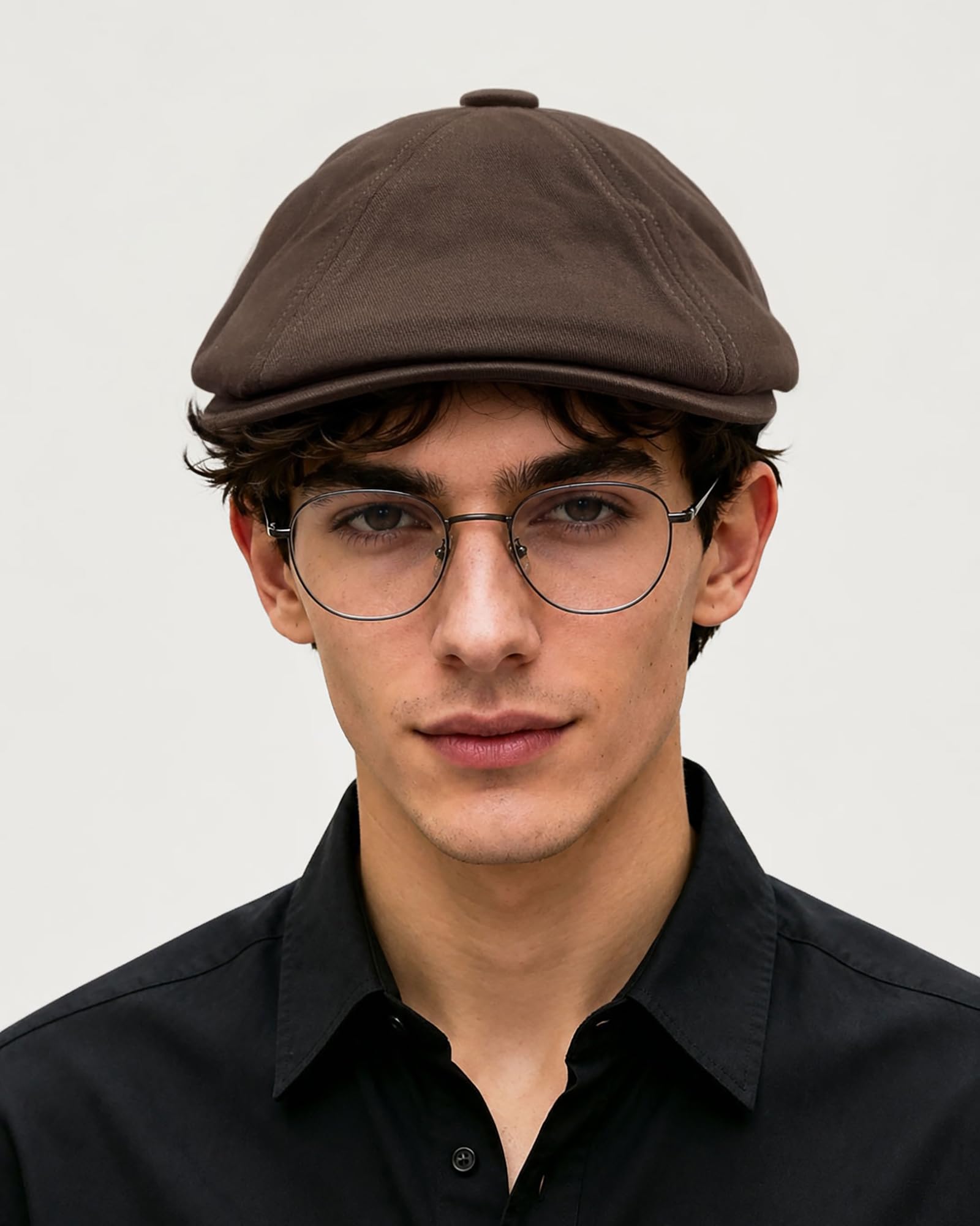 CLAPE Schiebermütze Baumwolle Unisex Flat Cap Vintage 8 Panel Newsboy Cap Baskenmütze Outdoor Reisen