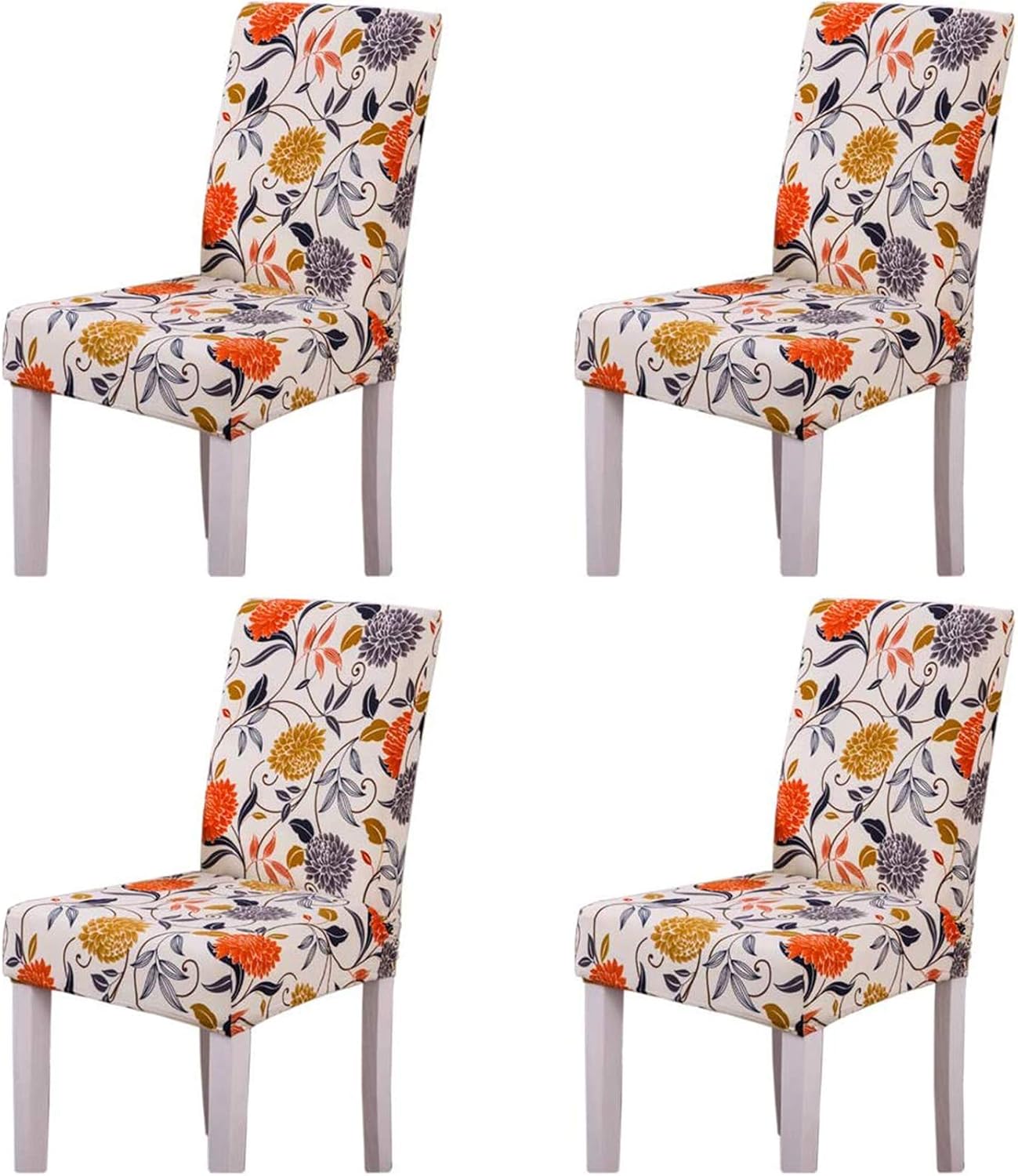 Ogrmar 4PCS Stretch Removable Washable Dining Room Chair Protector Slipcovers/Home Decor Dining Room Seat Cover Multiple Styles (Style 6)