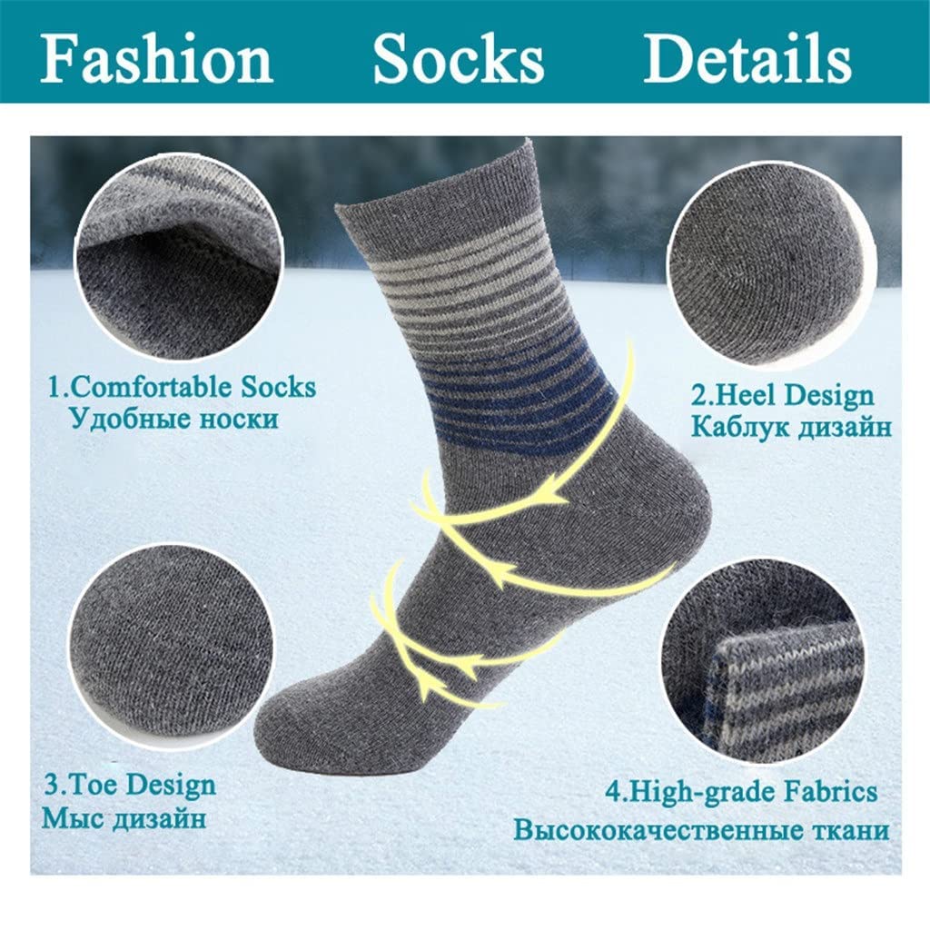 5 Pares/Lote Calcetines de Lana de Invierno Hombres cálidos Cashmere Cómodo biness Calcetines Gruesos Masculinos (Color: T Tamaño: Un tamaño) (Color : A, Size : One Size)