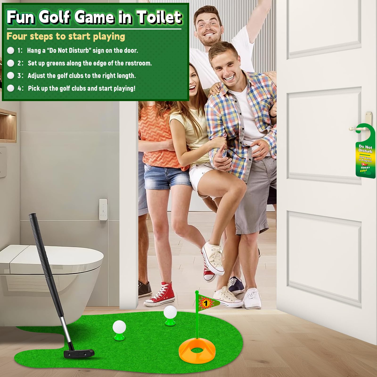 Pipihome Golf da Bagno Minigolf Regalo Uomo