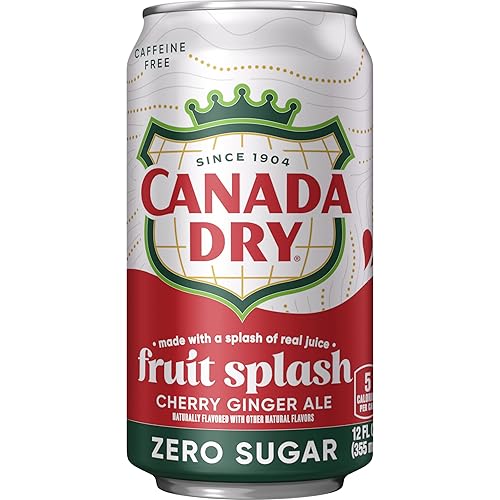 Vista 16 de Canada Dry Fruit Splash Cherry Ginger Ale Soda, latas de 12 onzas líquidas, paquete de 12