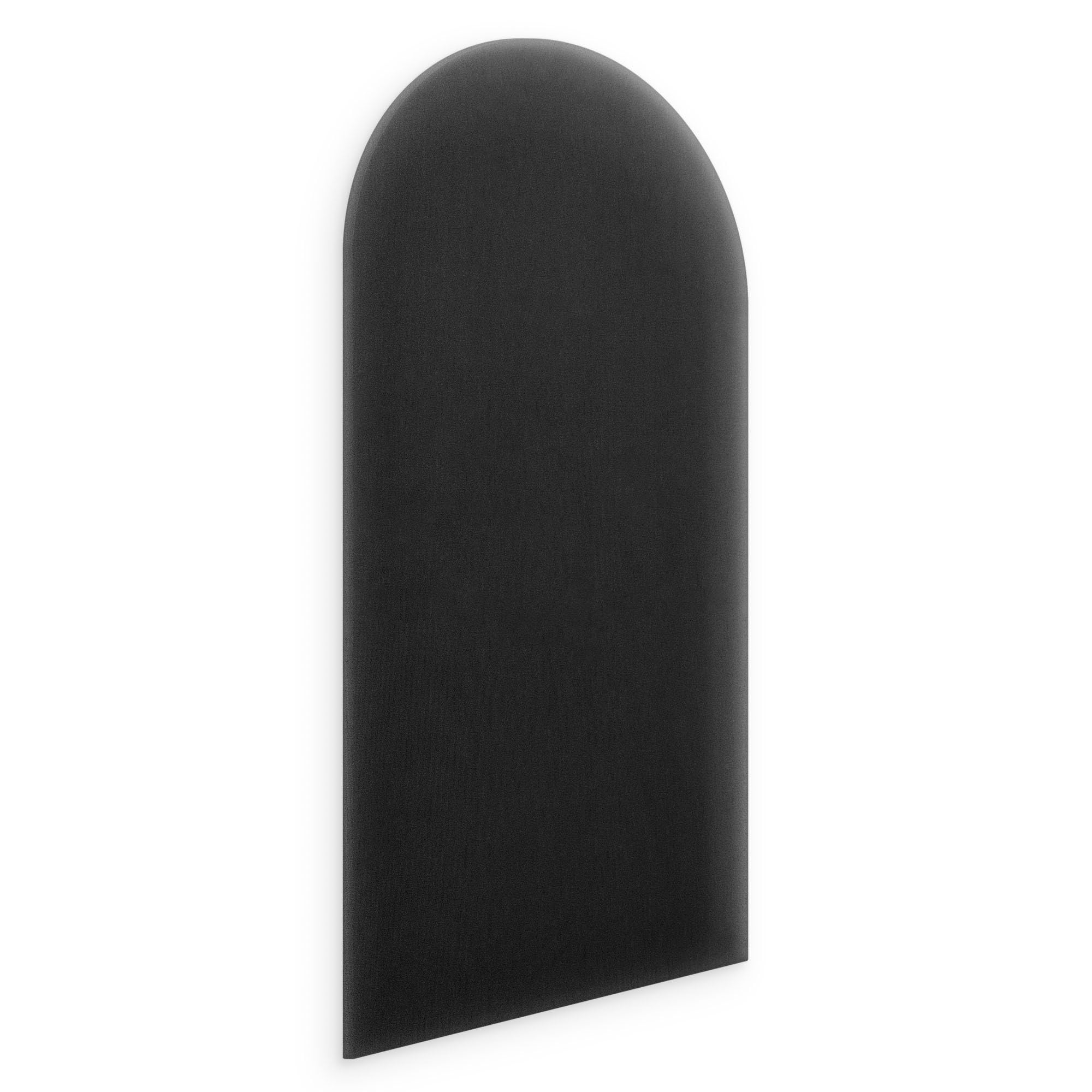 murando - Wall cushion as a headboard for a bed Oval Velvet Premium 100x30 cm - Padded wall panel wall decoration for bedroom living room children's room - black