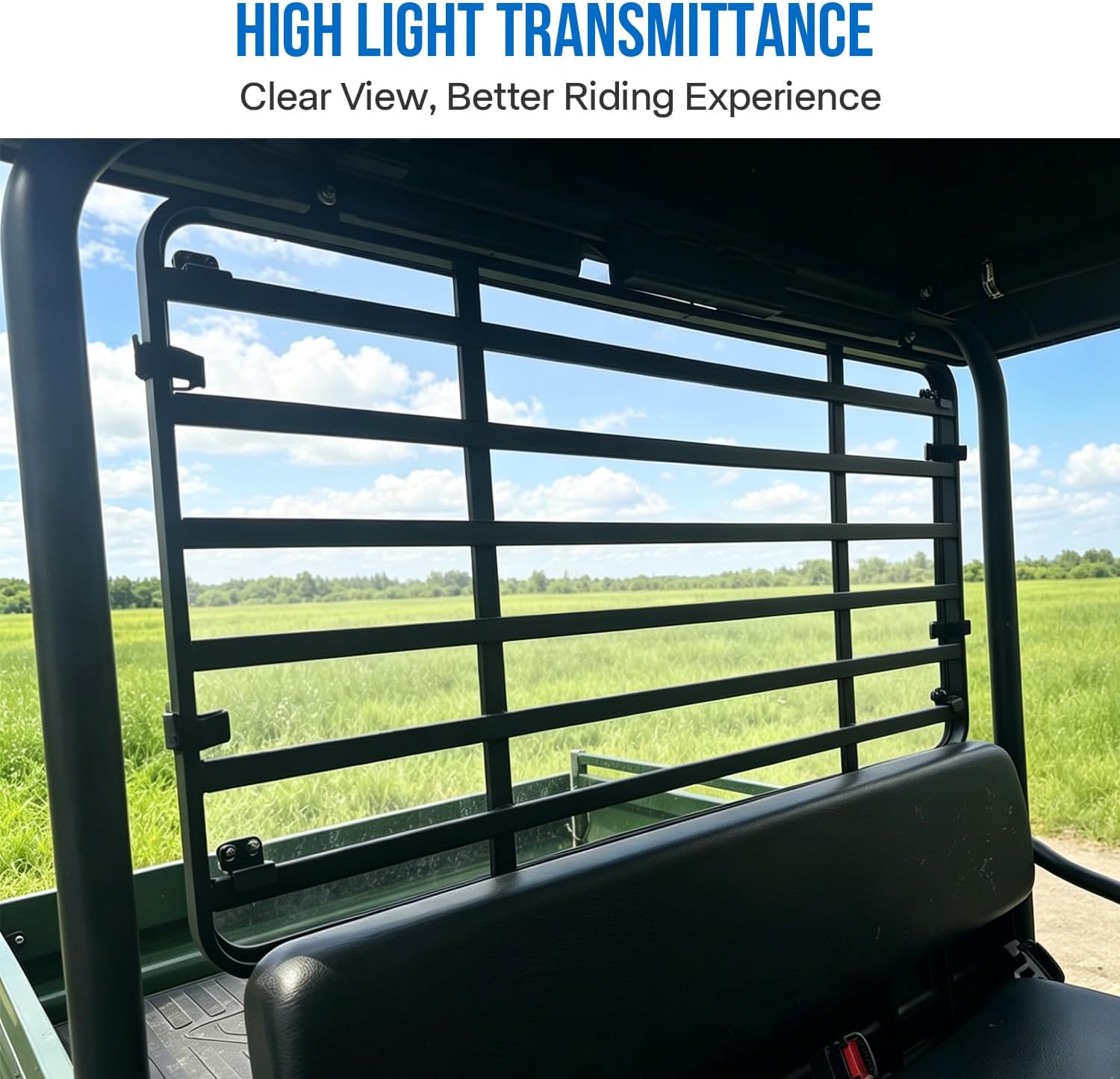 Rear Windshield for Mule 4000 4010, 1/5" Thick One-piece Rear Window Clear Back Window with Noise Strip Compatible with Kawasaki Mule 4000 4010 2009-2026 Accessories