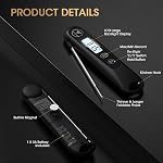 DOQAUS Meat Thermometers, 3S Instant Read Thermometer Digital Cooking Food Candy Thermometer with Backlight LCD and Magnet for Oil Deep Fry BBQ Grill Smoker