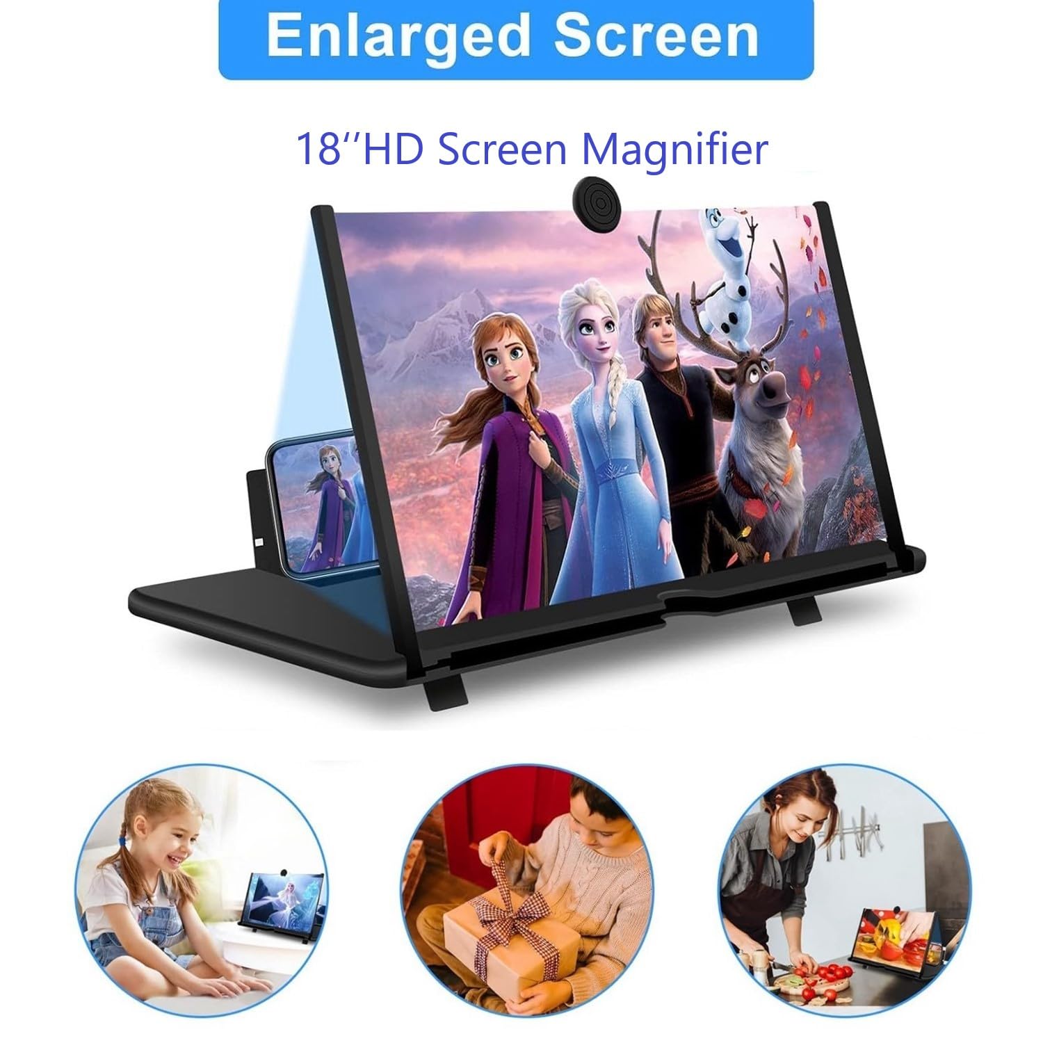 Ingranditore Schermo Smartphone 18 Pollici - Lente Di Ingrandimento 3D HD Pieghevole