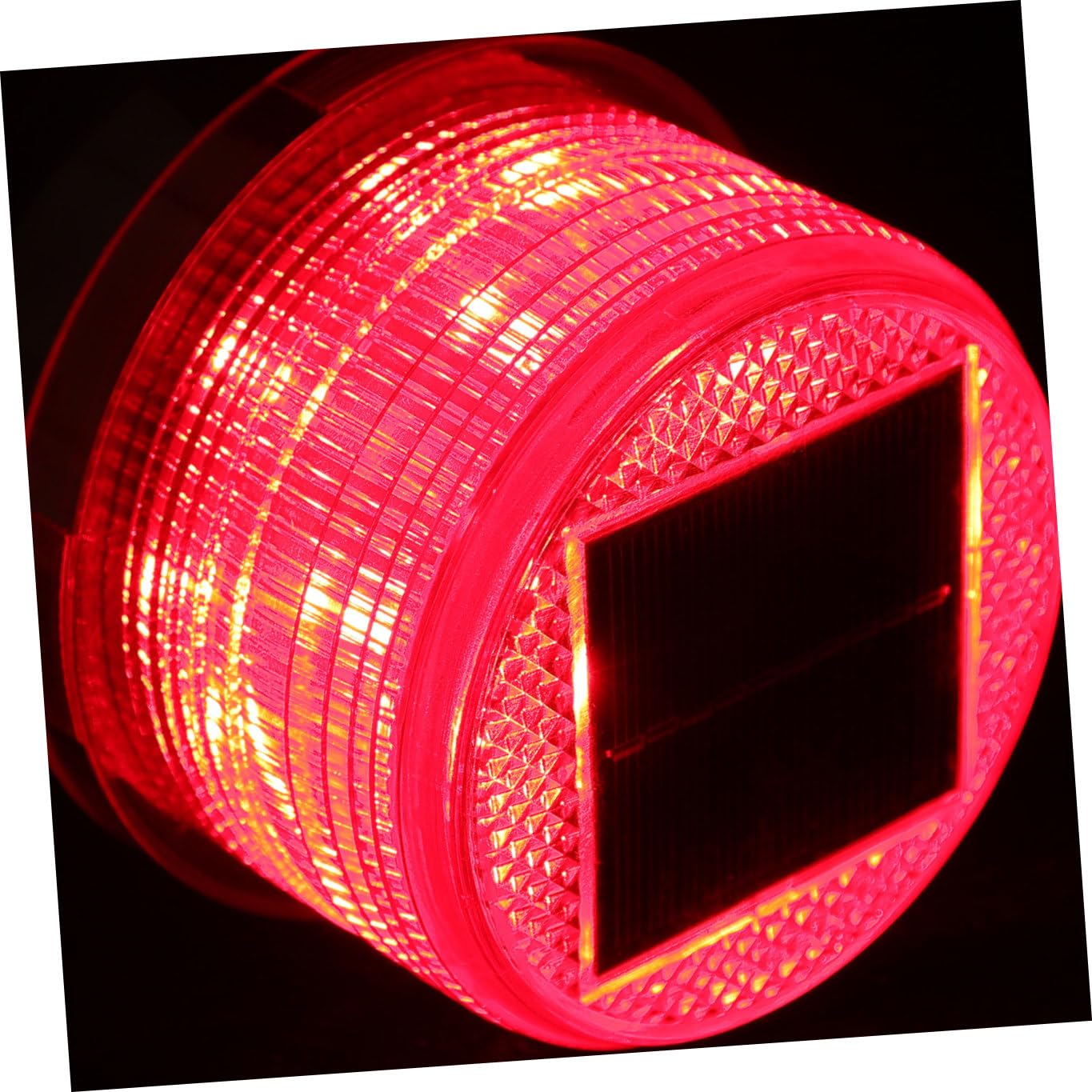 Feu D’avertissement de Toit pour Véhicule, Stroboscope Solaire LED Noir | Abs et Métal, Base Magnétique, Intensité Élevée, pour Véhicule et Camion de Secours