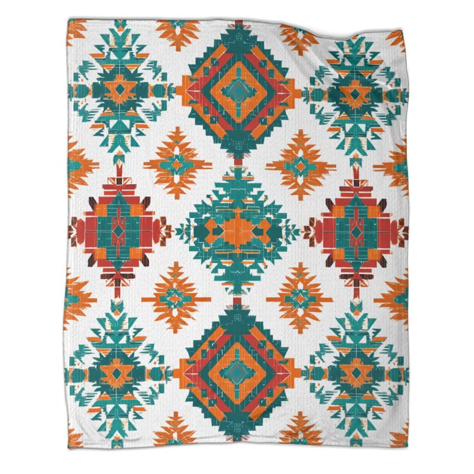 Stile azteco, Geometricoo Shapes Pattern Manta Estampada 3D Colcha De Diseño Ropa De Cama De Microfibra Suave Y Cálida Sofá Ropa De Cama 80x90inch(200x230cm)