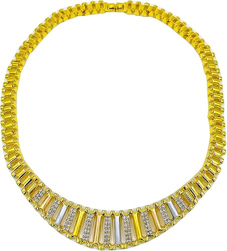 Miniatura 2 de LifflyLadys Conjunto de joyas de cristal de moda 18 k 24 K chapado en oro para mujeres Rhinestone cristal transparente collar pendientes accesorios