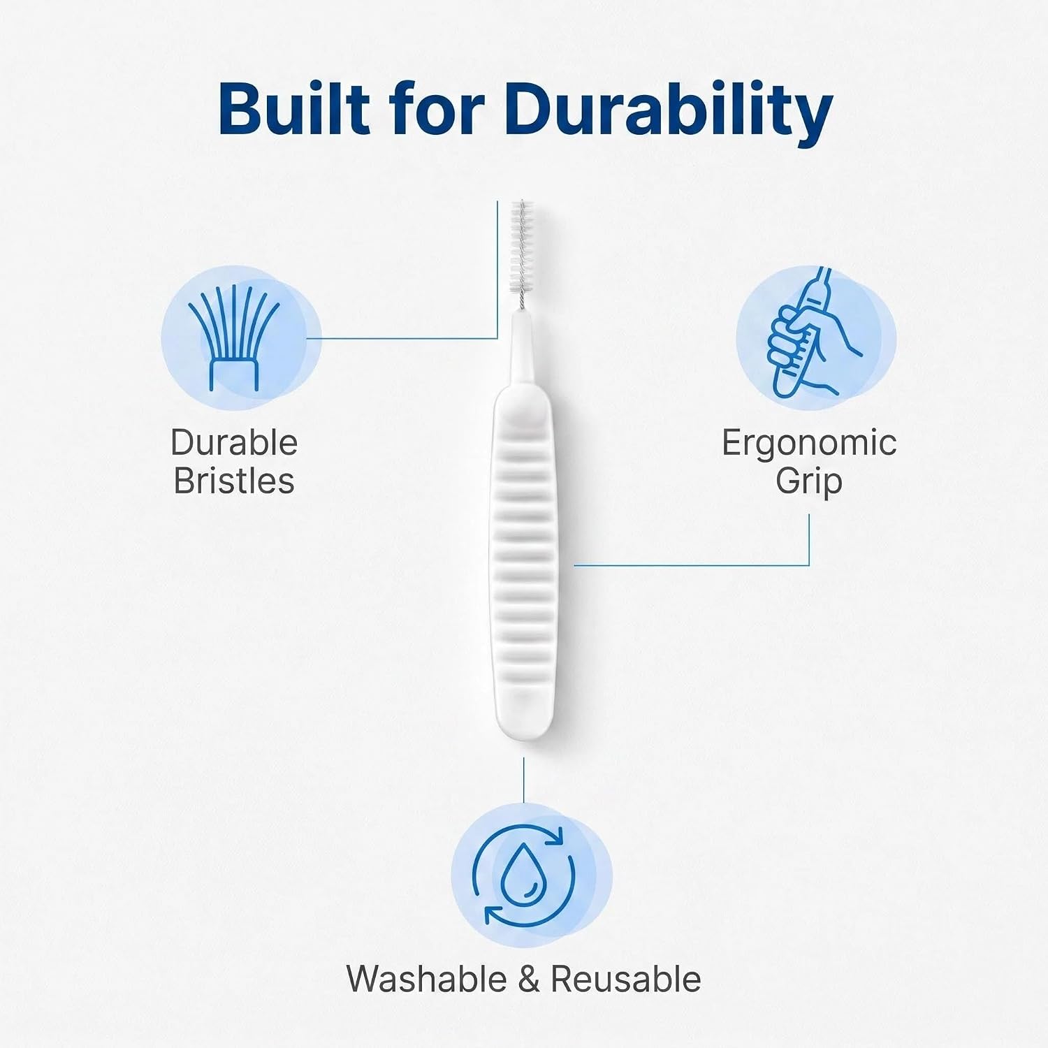50Pcs Shower Head Cleaning Brush for Small Holes,2026 Upgrade Gap Cleaning Tool for Bathroom, Anti-Clogging Crevice Brush for Showers Heads, Household Bathroom(White) image 2