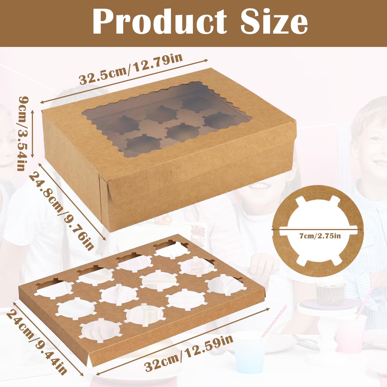 Kweiugfi 10er Set Cupcake Boxen - 12-Loch Transportbox Mit Sichtfenster Für Muffins & Kekse