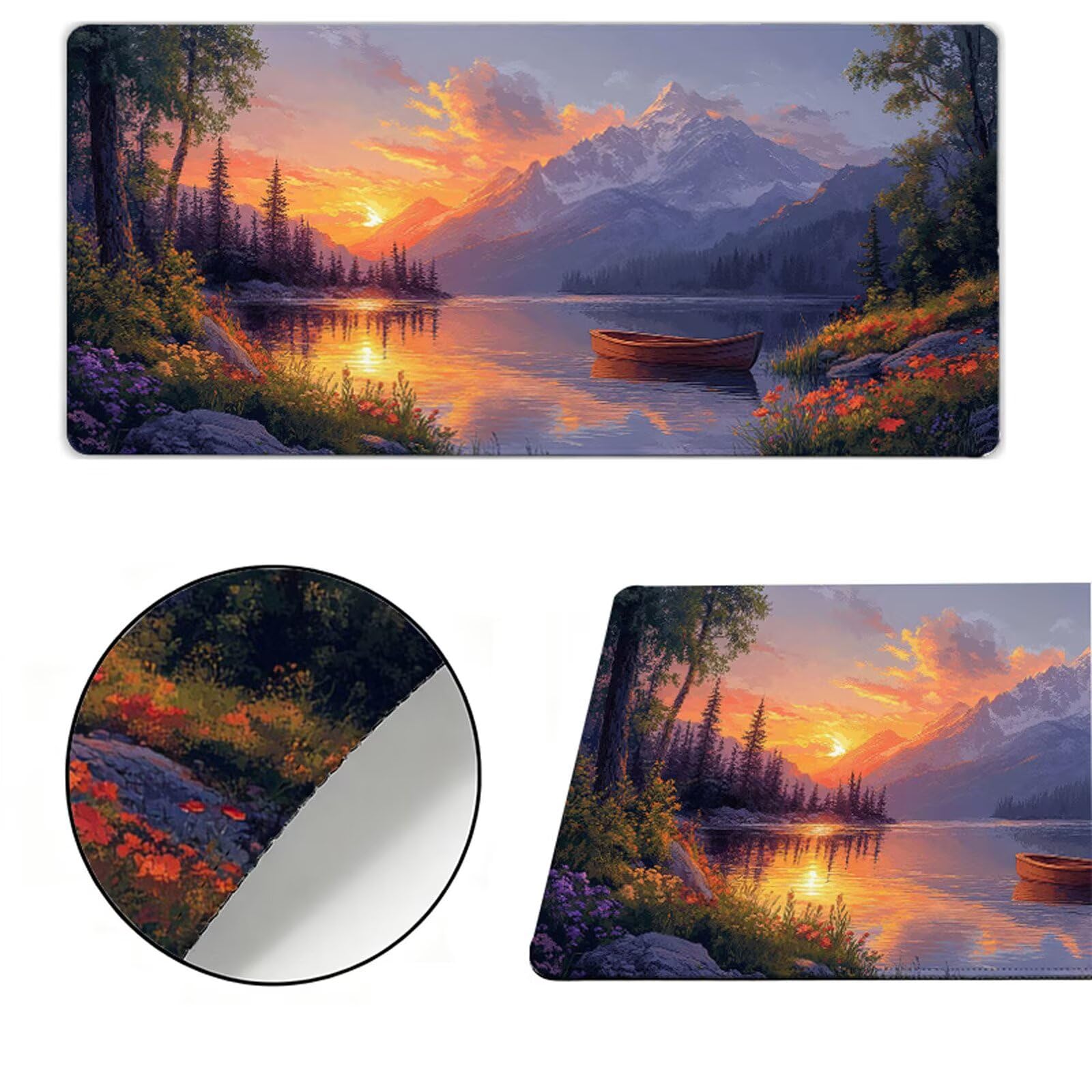 Podkładka pod mysz XXL 1000x500x3mm podkładka pod mysz zachód słońca podkładka pod mysz górska poprawia precyzję i prędkość, szyte krawędzie, akcesoria do gier, komputer biurowy, praca, komputer Y7