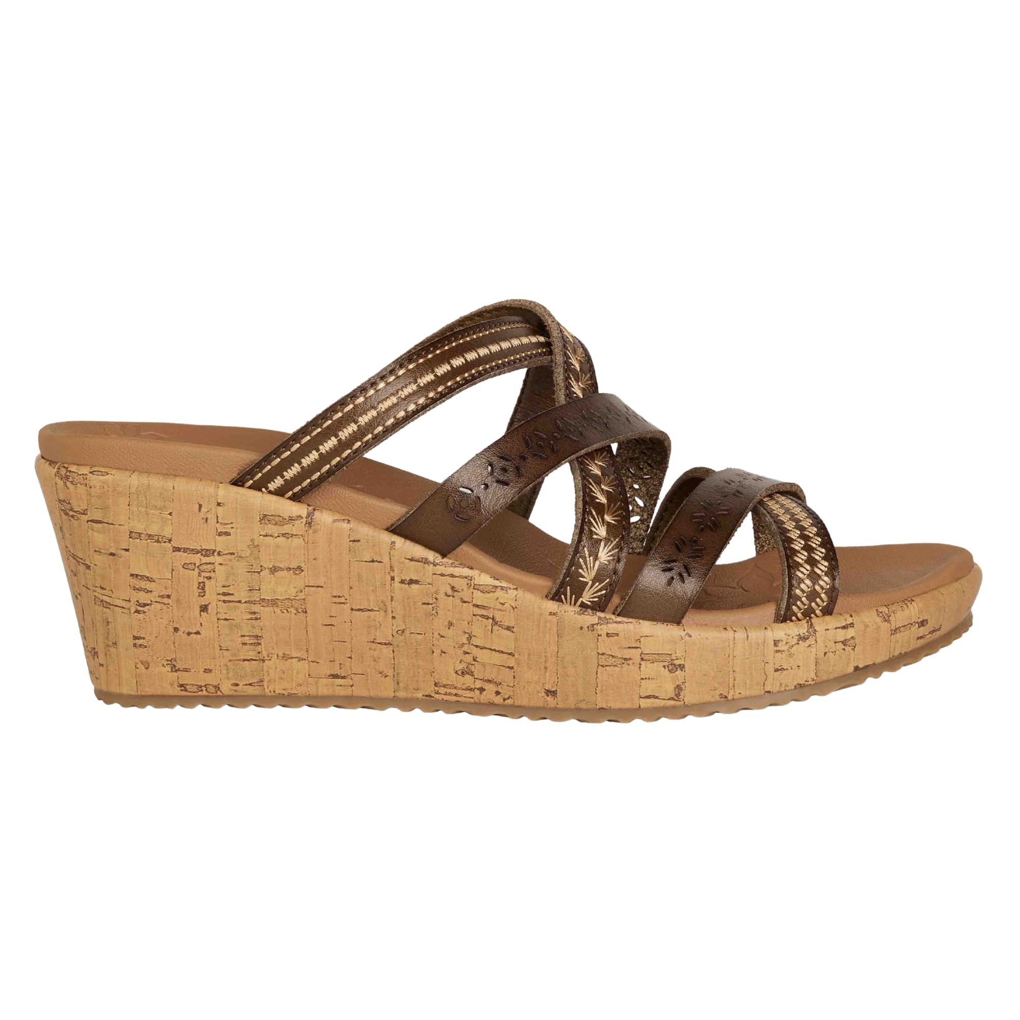 Skechers Cali Beverlee - Tiger Posse, Bohemian Embroidered Multi Strap Slide W/Luxe Foam Sandal (B0D5MCWHPS) Amazon Price History, Amazon Price Tracker