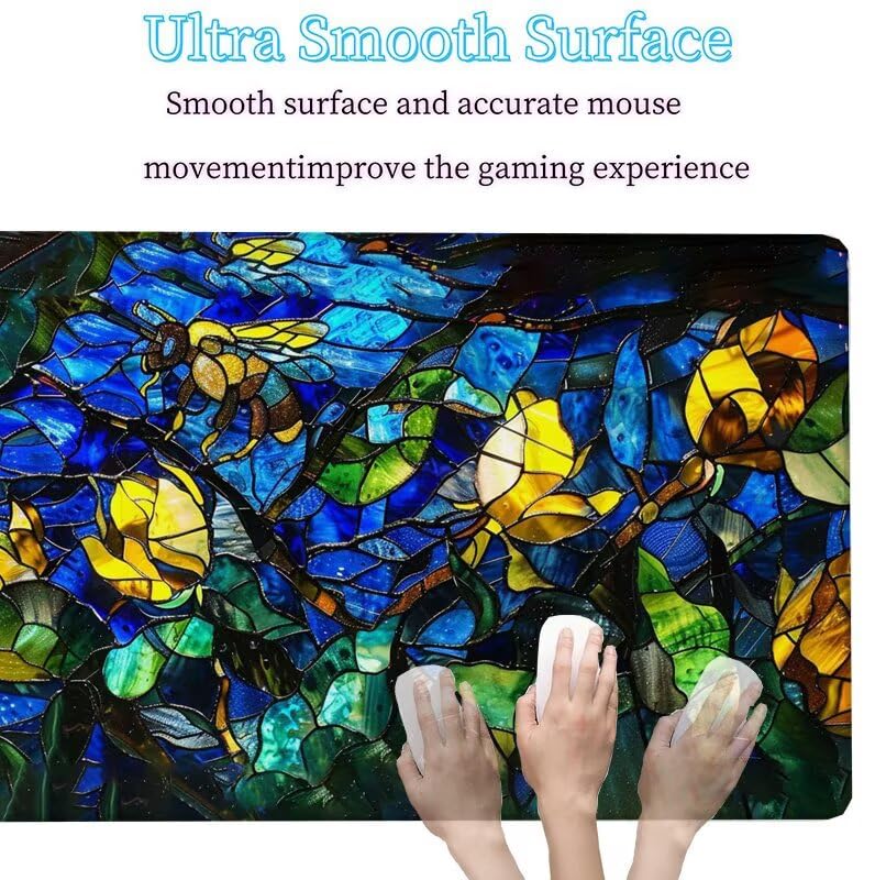 Tapis de Souris Abstrait Tapis de Souris Gamer XXL 1000x500x3mm Gaming Accessoire, Tapis de Souris Géométrie Tapis Souris Résistant à l'eau avec Base en Caoutchouc antidérapant, Deco Bureau W5-445