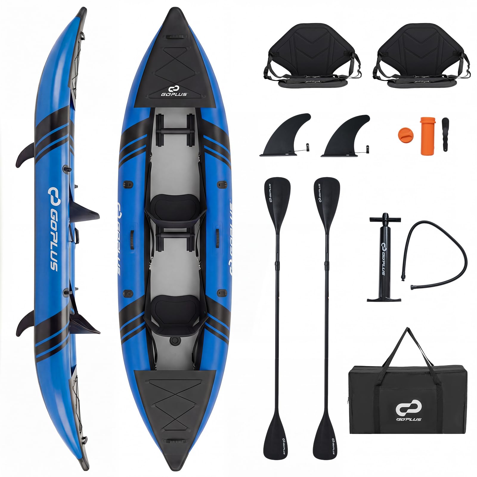 goplus kayak gonflable 2 places pvc