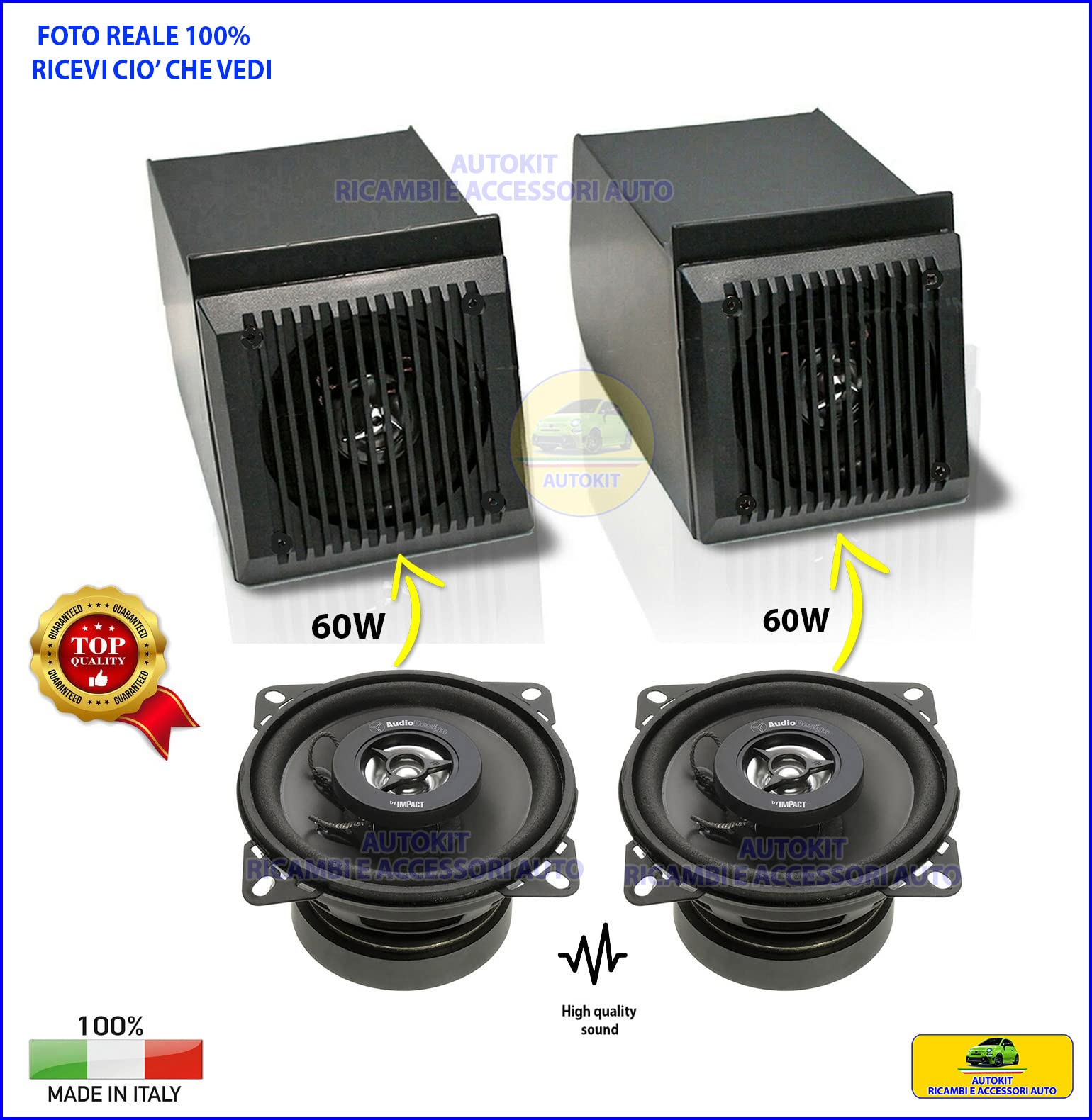 Generico CASSE ALTOPARLANTI SPECIFICHE PER PANDA modello 141 750-1000 prodotte dal 1986-2003 - PH 100 P - KT60011N