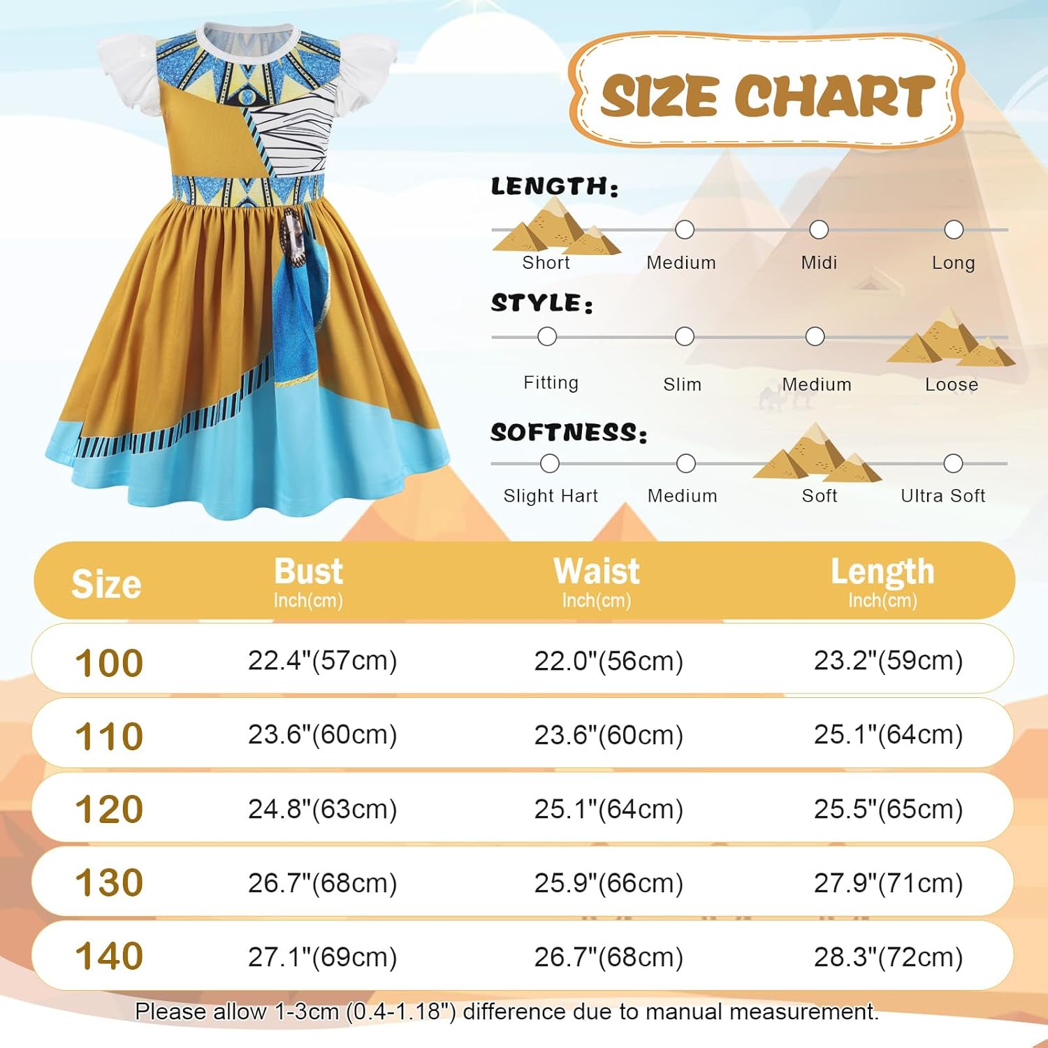 Eledobby Cleopatra Costume Girls Toddler Egyptian Dress Halloween Dress Up Greek Goddess Outfits Christmas Birthday Gift