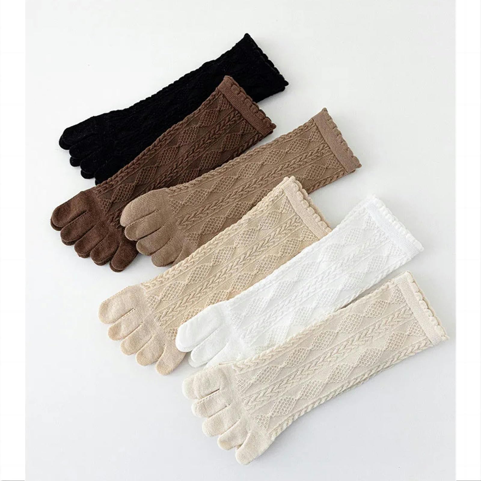 Calcetines Hombre Calcetines De Tubo Medio De Verano para Mujeres Tubo De Cinco Medias De Dedo Calcetines De Algodón Que Absorben Sudor-Marrón-Talla Única