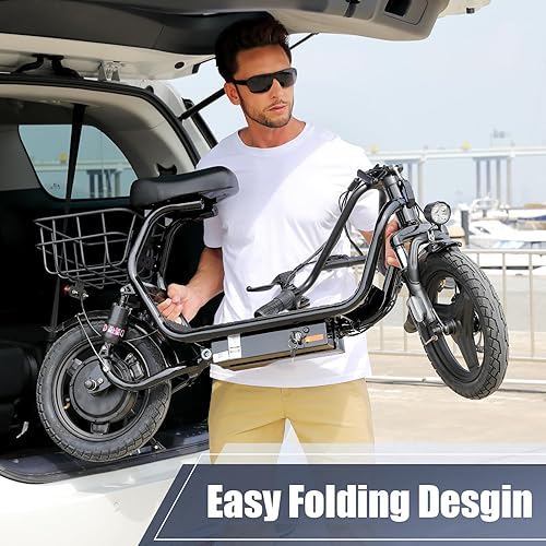 Miniatura 8 de Caroma Peak - Patinete eléctrico 819W para adultos, neumático de 14 pulgadas, batería de 375 Wh, rango de 25 millas, velocidad máxima de 20 MPH,