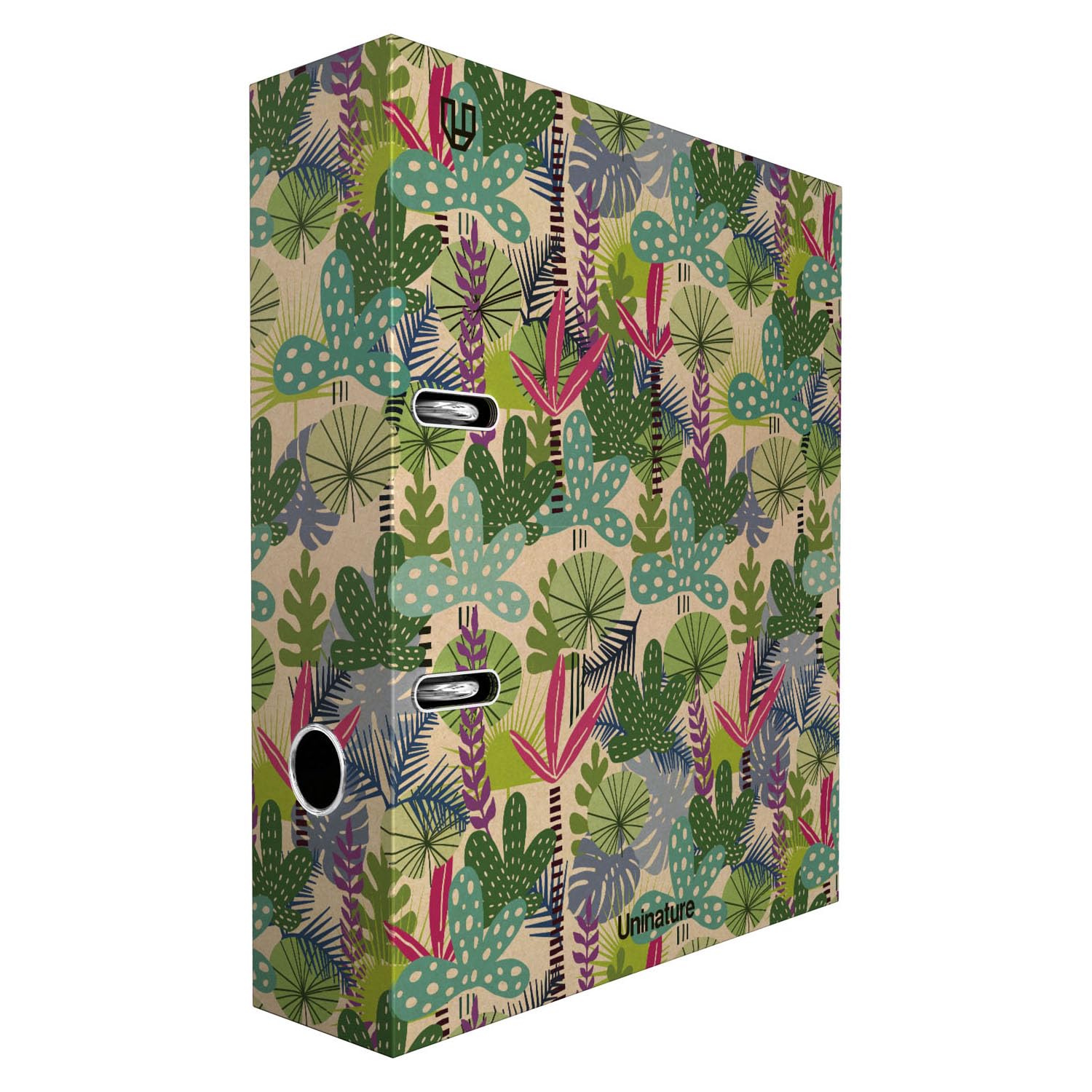 Unipapel - AZ Binder, 2 Rings with Kraft Lever A4, 100% Recycled, Spine 65mm, with Eyelet and Rado, Uninature Design Amazonas, FSC Recycled 100%, Perfect for Home Office