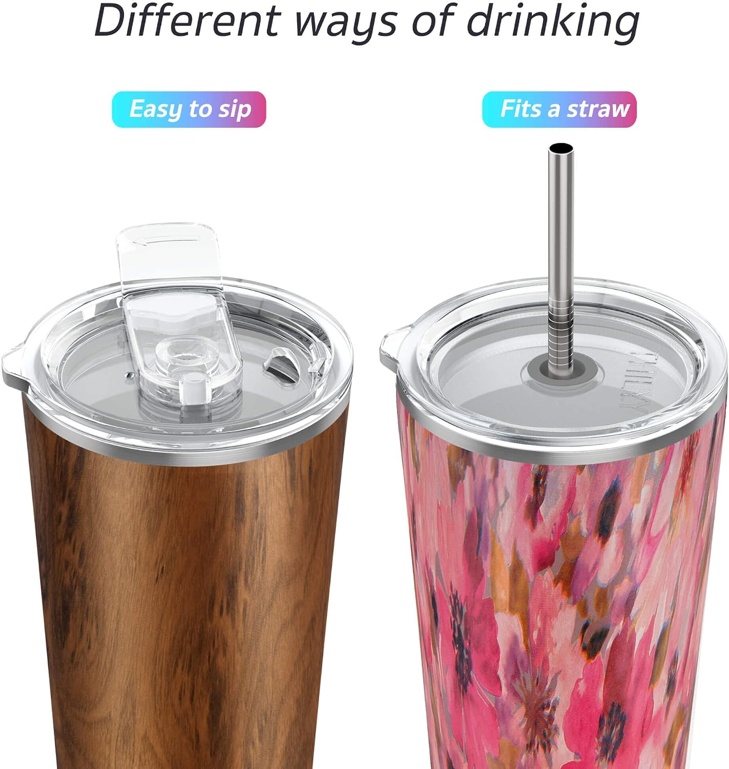 THILY Stainless Steel Vacuum Insulated Tumbler 26 oz Triple-Insulated Travel Mug with Splash-Proof Lid - Image 3