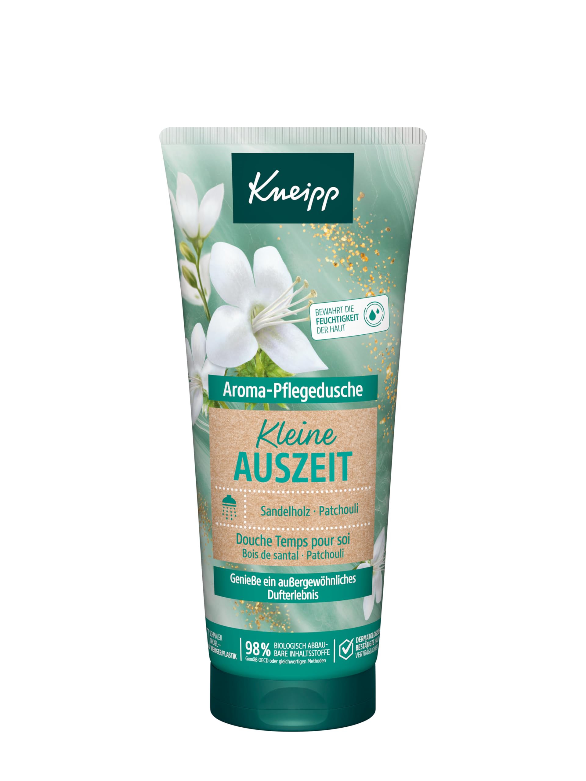 Kneipp Aroma-Pflegedusche Kleine Auszeit - Sandelholz & Patchouli - Bewahrt die Feuchtigkeit der Haut - 200ml