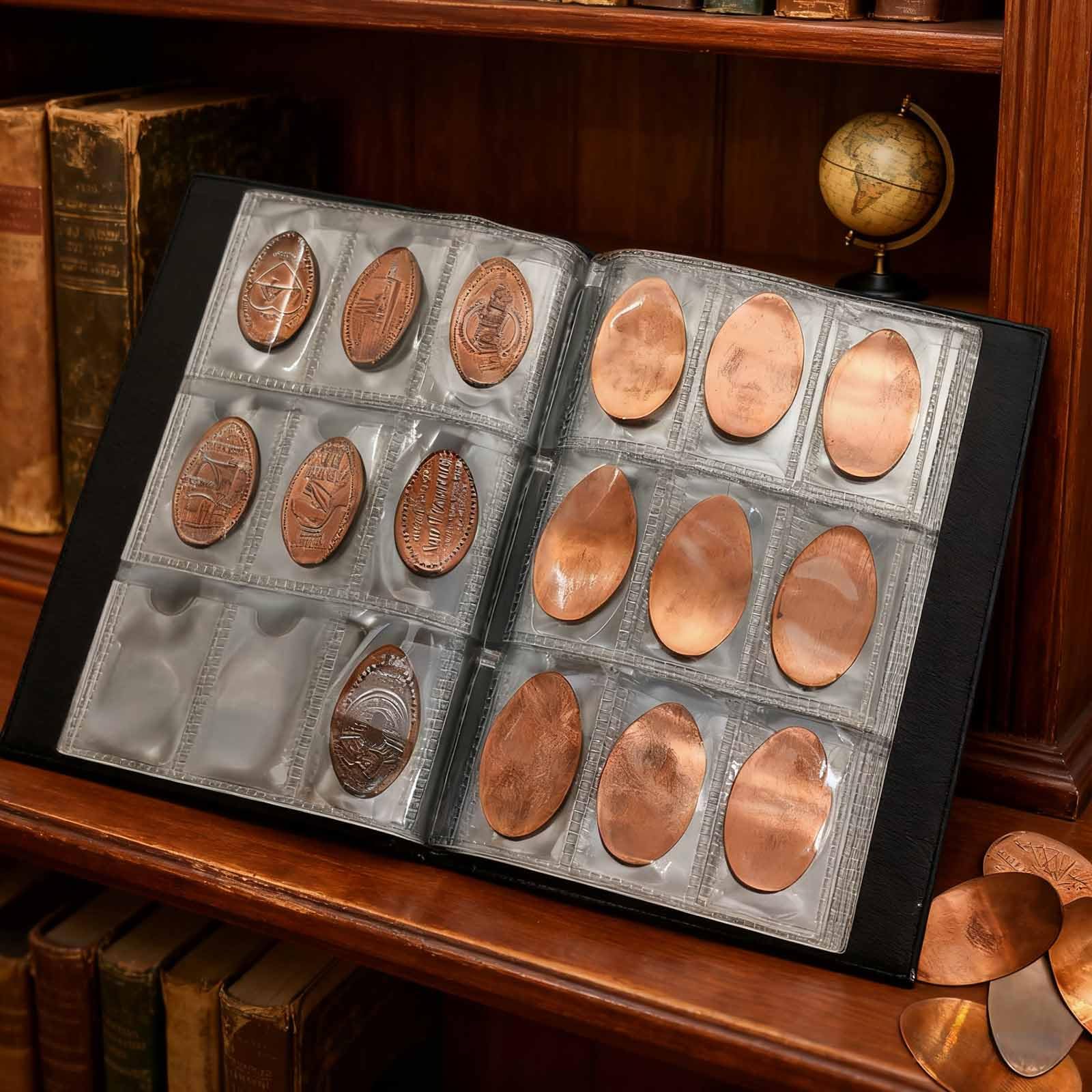 108 Taschen Gepresstes Penny Sammelalbum Buch, Portable Smashed Pressed Penny Album Buch Halter für Sammler, geeignet für Arbeit oder Reisen