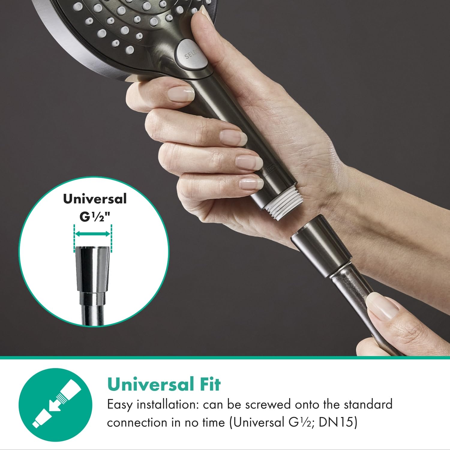 Hansgrohe 28272340 Wąż Prysznicowy, Czarny, 1,25 m