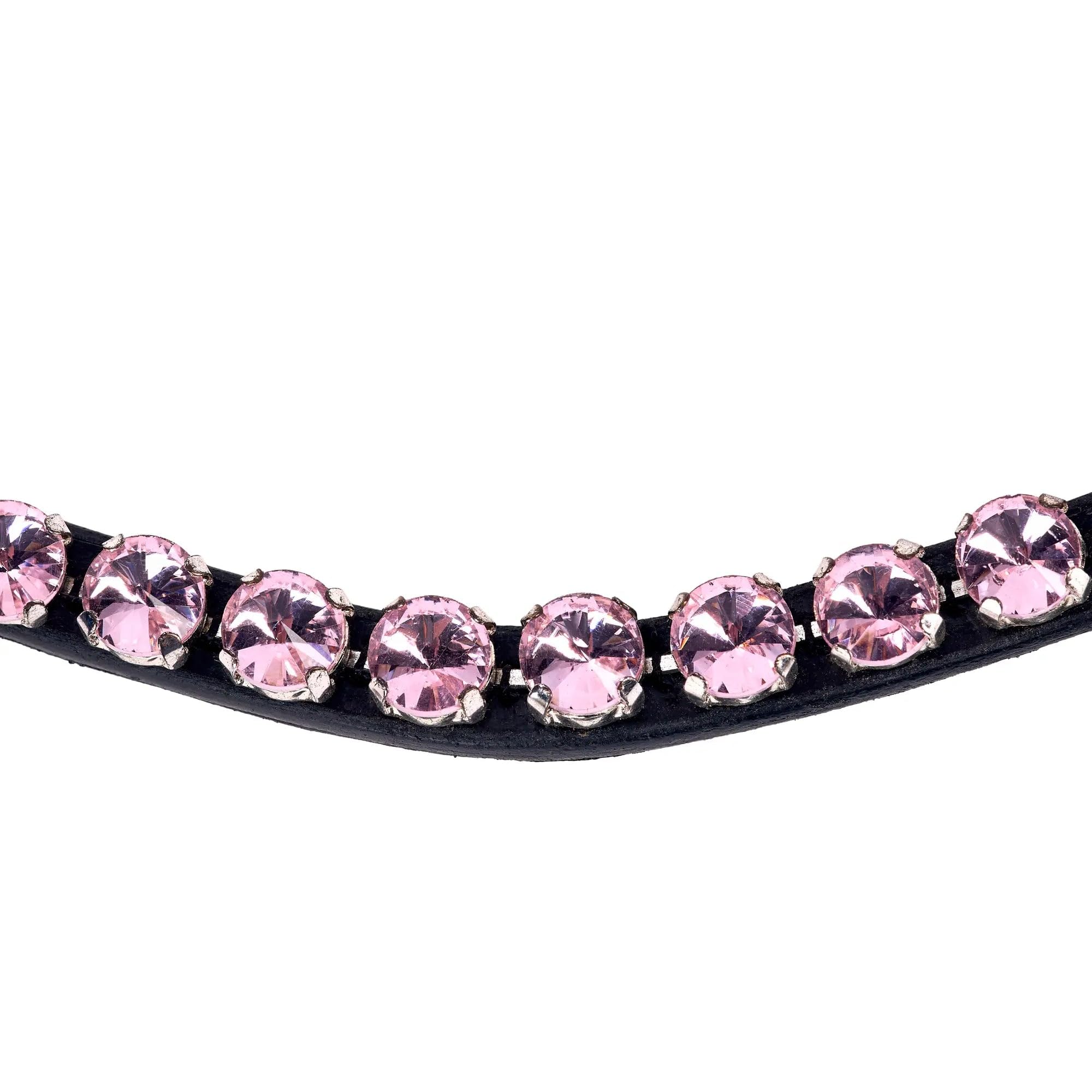 Frontalera Vellquine Lady Pink Cristales Rosados y Sistema de Enganche Fácil Elegancia y Comodidad para Cabezadas (full)