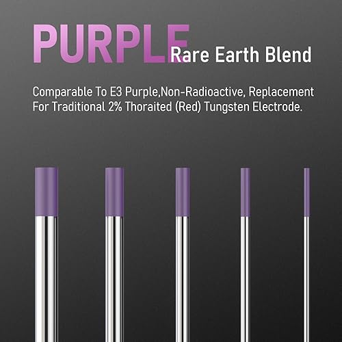 Miniatura 9 de YESWELDER - Electrodo de tungsteno para soldadura TIG, ceriado al 2%, de 116 x 7 pulgadas (gris, WC20EWCe-2), paquete de 10