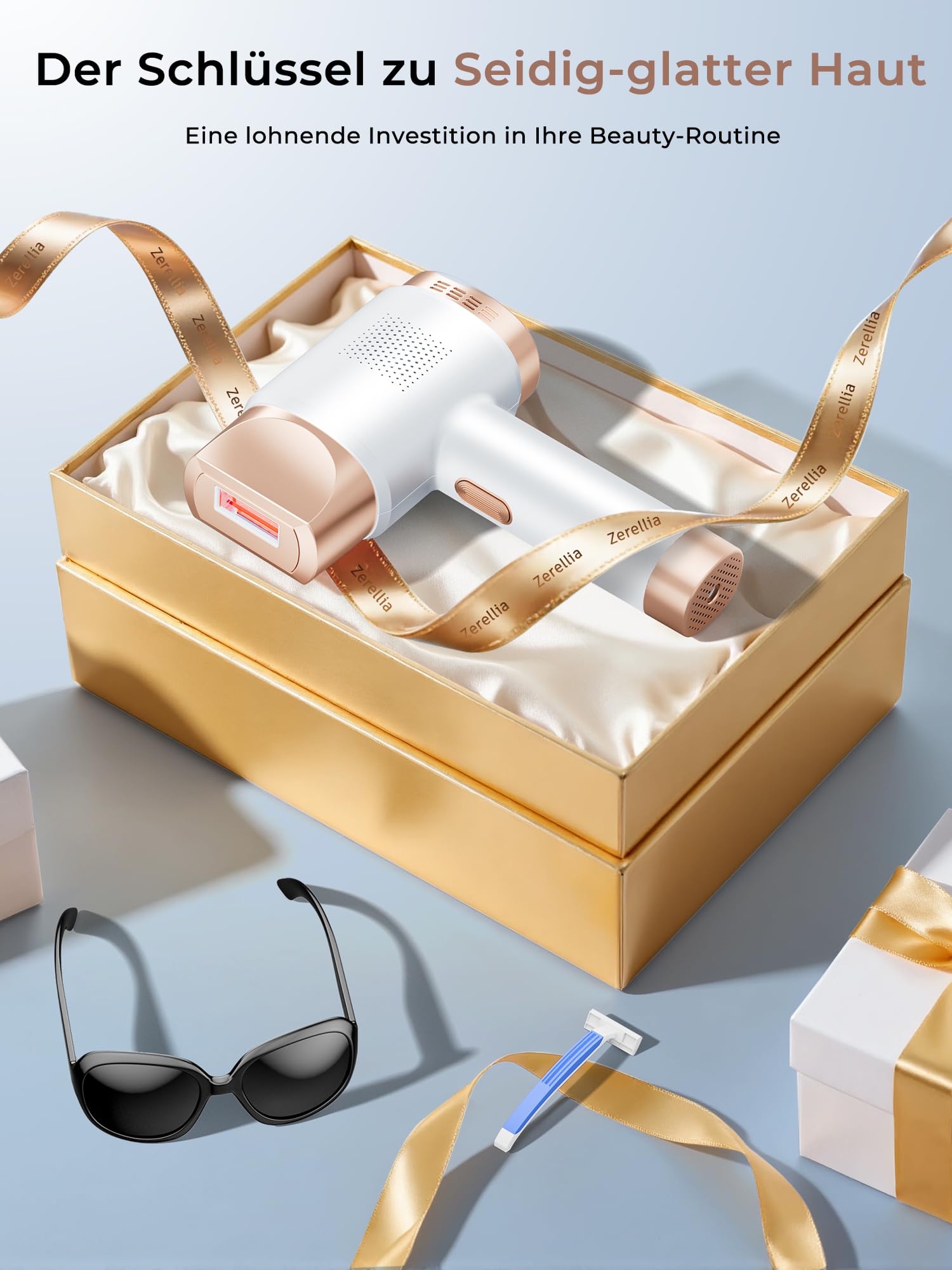 8℃ IPL Geräte Haarentfernung mit Kühlung-funktion, 21J Laser Haarentfernung 9 Stufen, 600NM Rotlicht Haarentfernungsgerät Zuhause für Frauen Männer, Enthaarung für Gesicht Bikinizone Körper