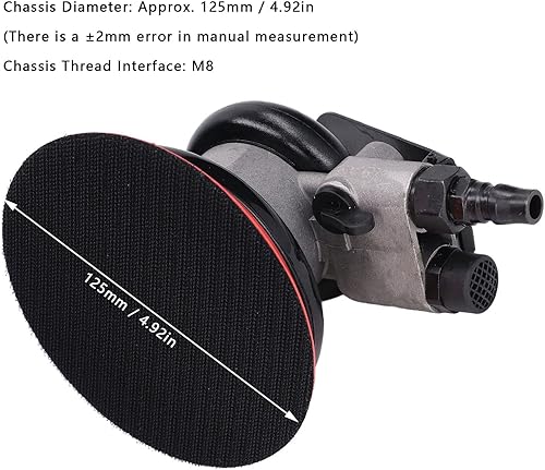 Miniatura 4 de Lijadora orbital aleatoria del aire 12000Rpm Lijadora neumática de la palma de la aleación de aluminio Lijadora del coche del aire