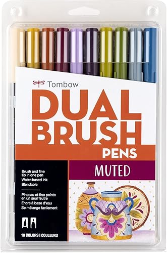 Vista 14 de Tombow 56197 Marcadores artísticos de doble pincel, flora del desierto, paquete de 10 marcadores mezclables, con pincel y punta fina