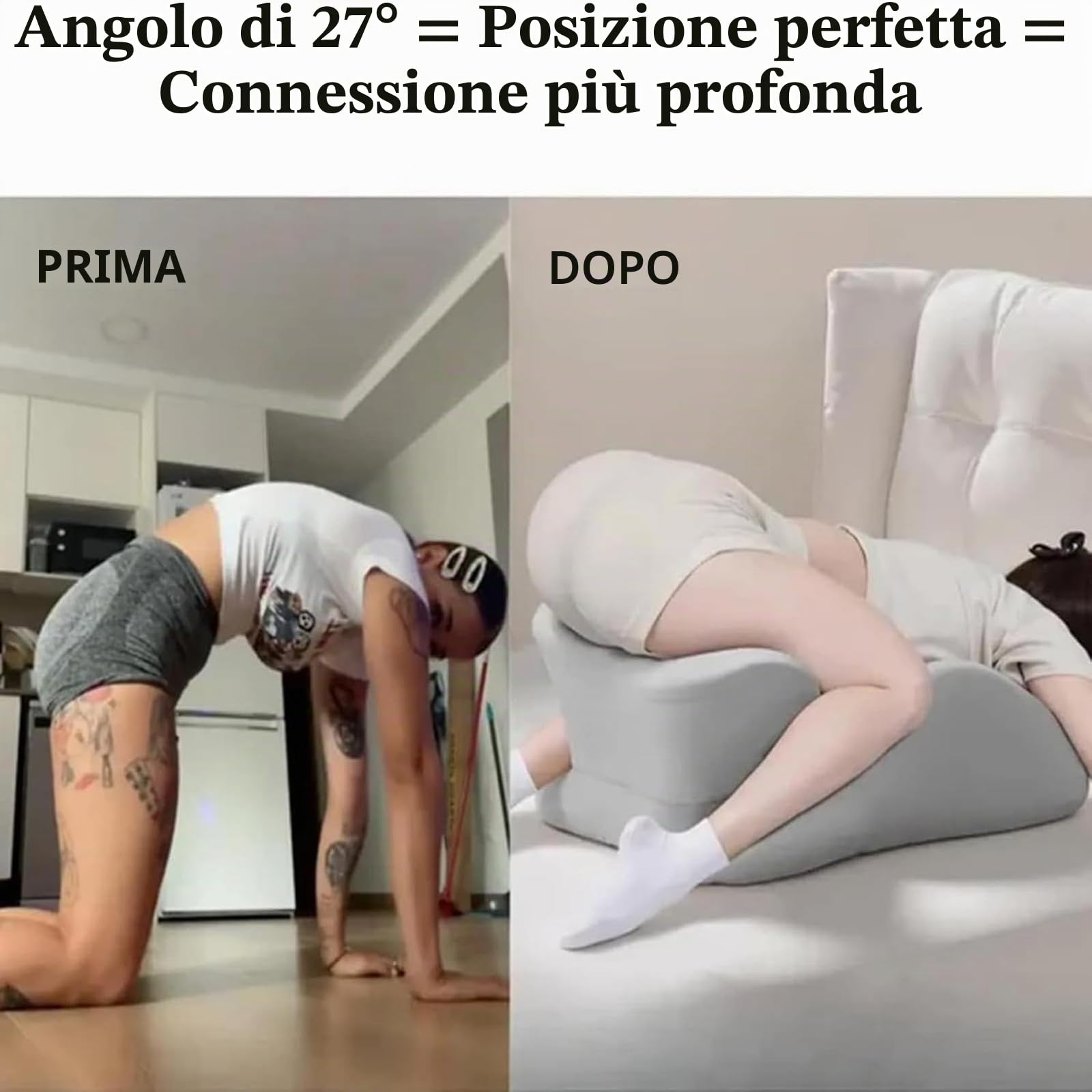 Cuscino per coppia ChiroMonk, cuscino per coppia a 27 gradi per l'intimità, cuscino a cuneo in memory foam per supporto intimo e schiena, cuscini per coppias con funzione di rimbalzo (Black)