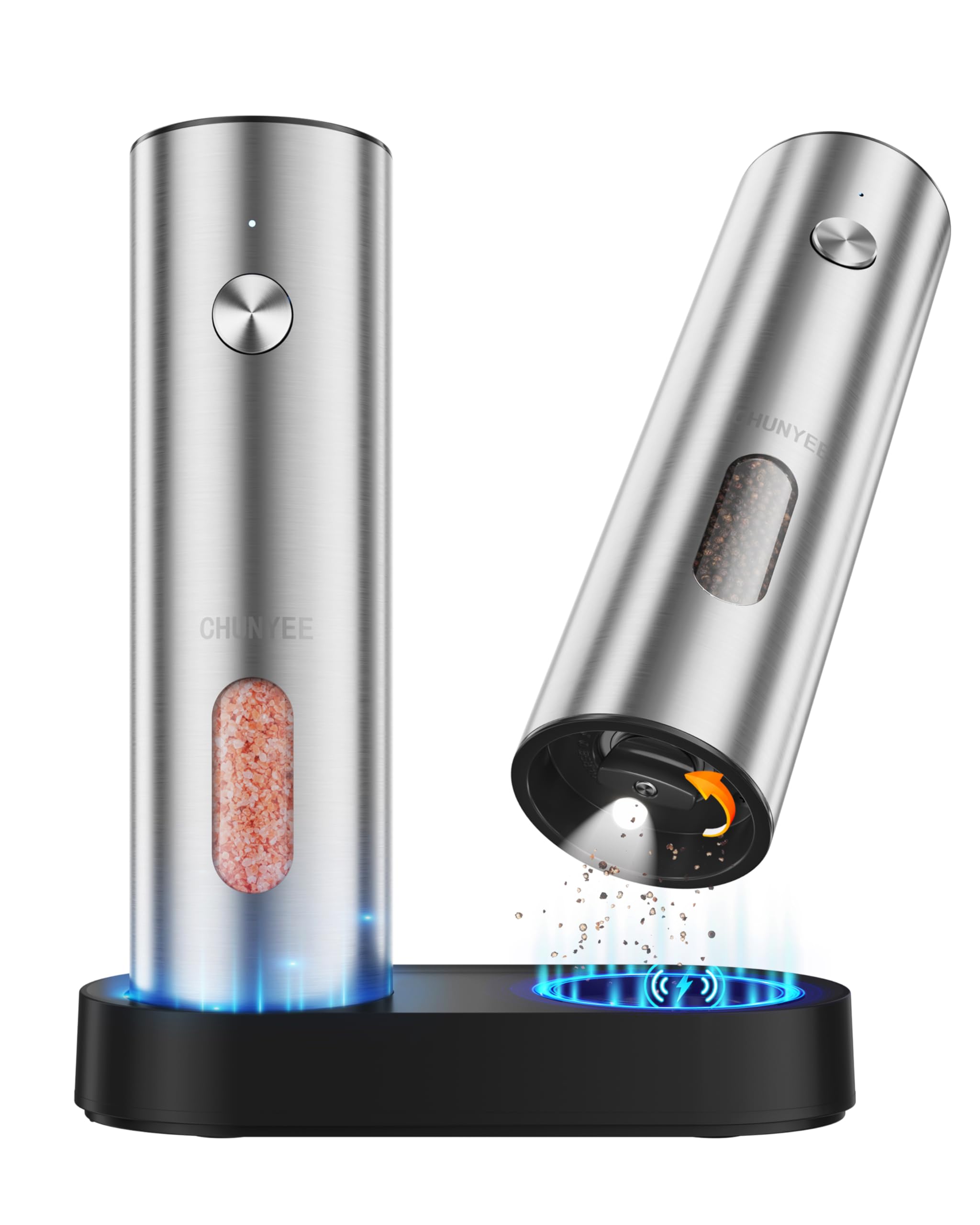 CHUNYEE Electric Salt and Pepper Grinder Set