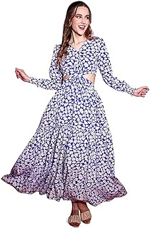 sheetal associates Women's Crepe Fit and Flare Printed Full Sleeve V-Neck Casual Dress-picture-22