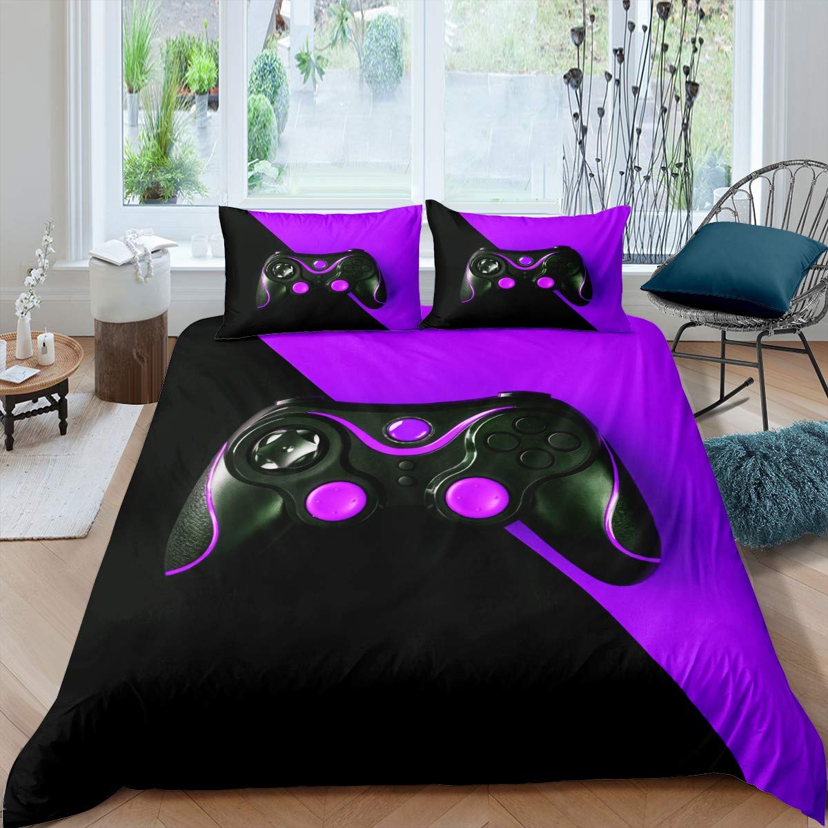 Housse de couette contrôleur de jeu pour décorer une chambre d'adolescent passionné de console