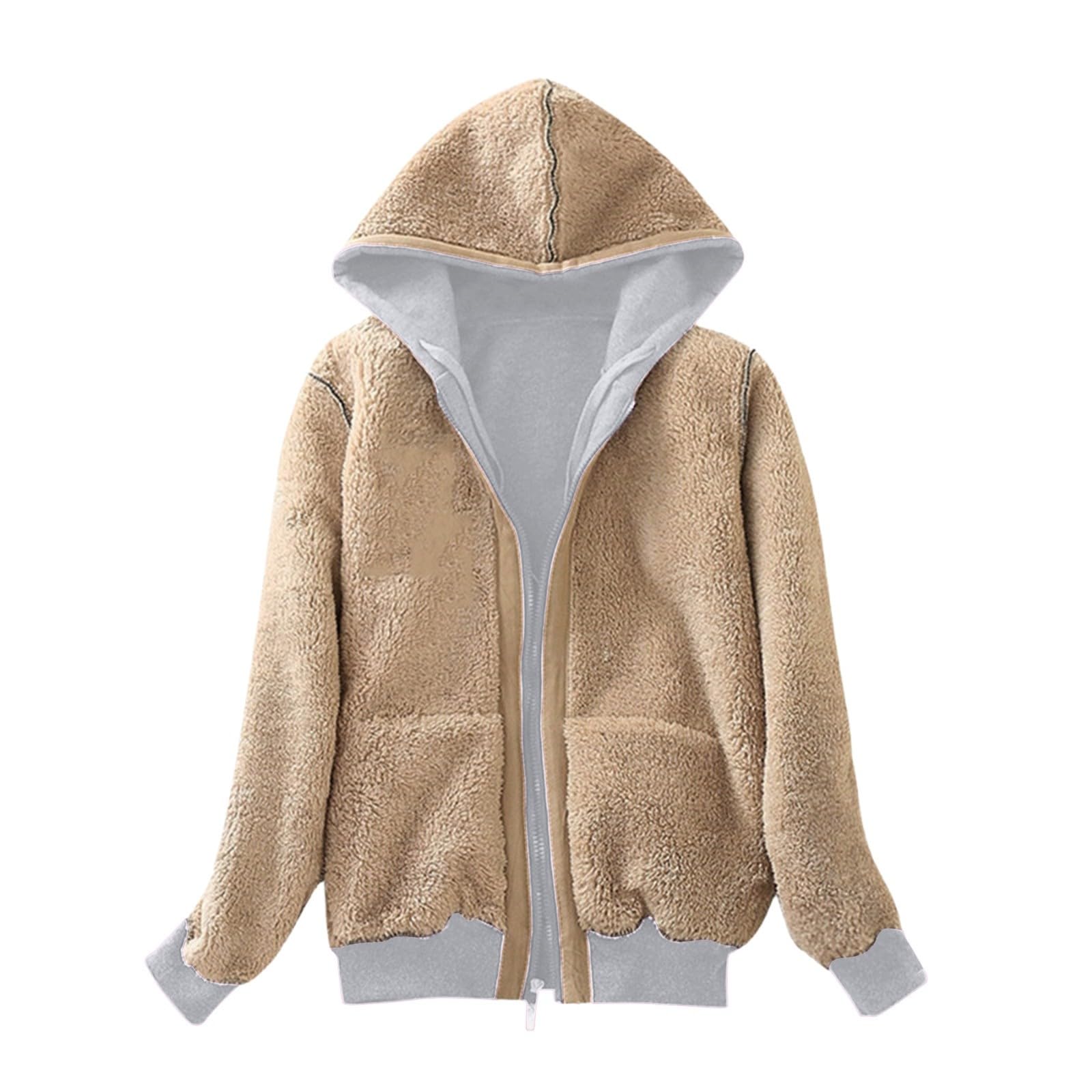 Kapuzenpullover mit Reißverschluss für Damen 2026, langärmelig, mit Kapuze, Jacken, modisch, cool, sportlich, trendig, einfarbig, Pullover, Herbst, Y2K, adrett, Workou, Anime, niedlich