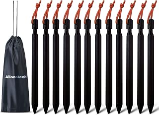 12 Pack Tent Stakes, 7075 Ground Metal Camping Aluminum Tent Pegs, Lightweight Tent Stakes Heavy Duty Spikes Camping Accessories