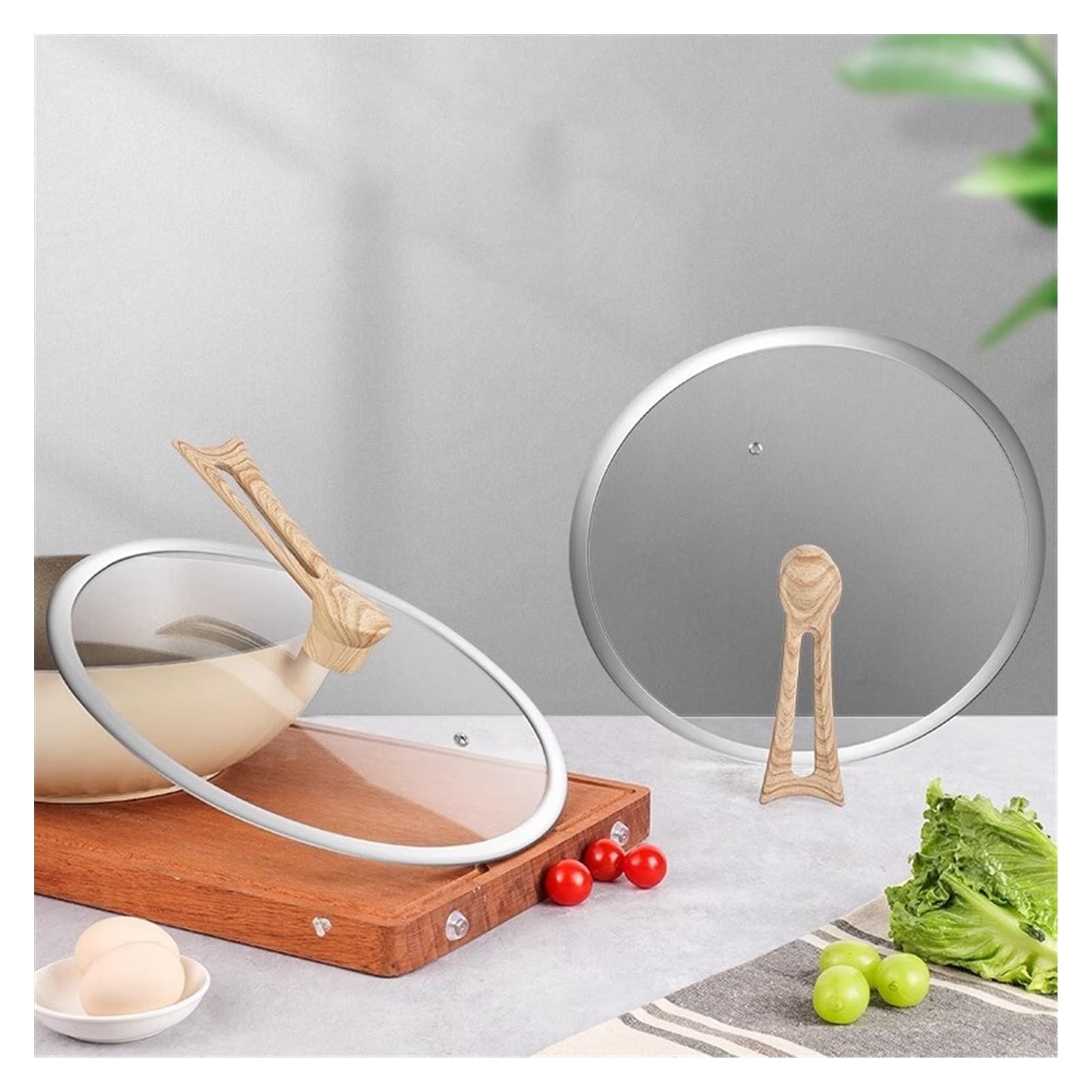 Tapa Universal De Vidrio para Sartenes, Cubierta De Vidrio Templado Grueso para Uso Doméstico, Compatible con Sartenes, Woks, Tapas De Repuesto para Sartenes(Un color-32cm)