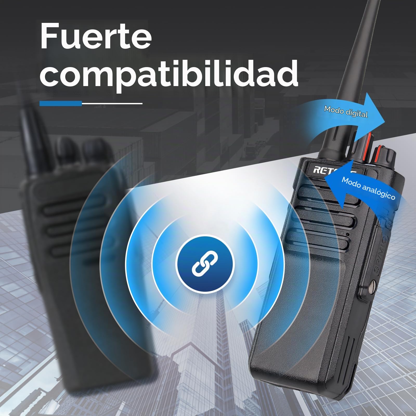 Retevis RT29D Radio DMR Impermeable, Walkie Talkie Profesional | 3200mAh, IP67, para Hotel, Almacén, Granja, Negro, 2 Piezas