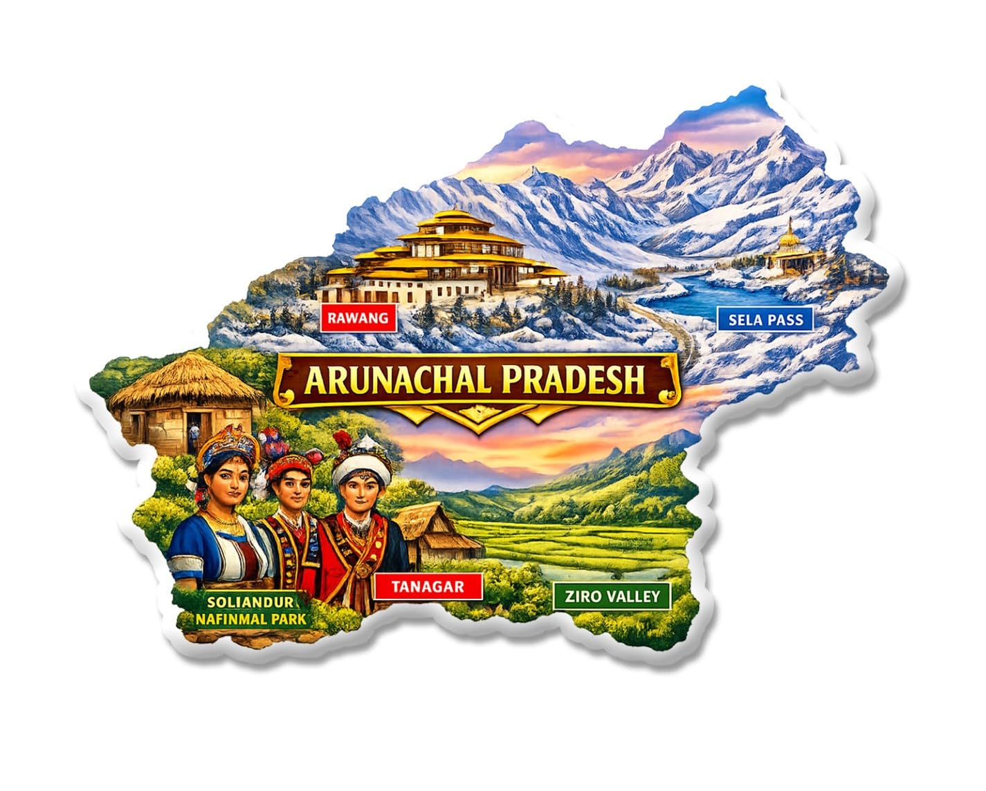 Kerala Fridge Magnet - God's Own Country Design -28