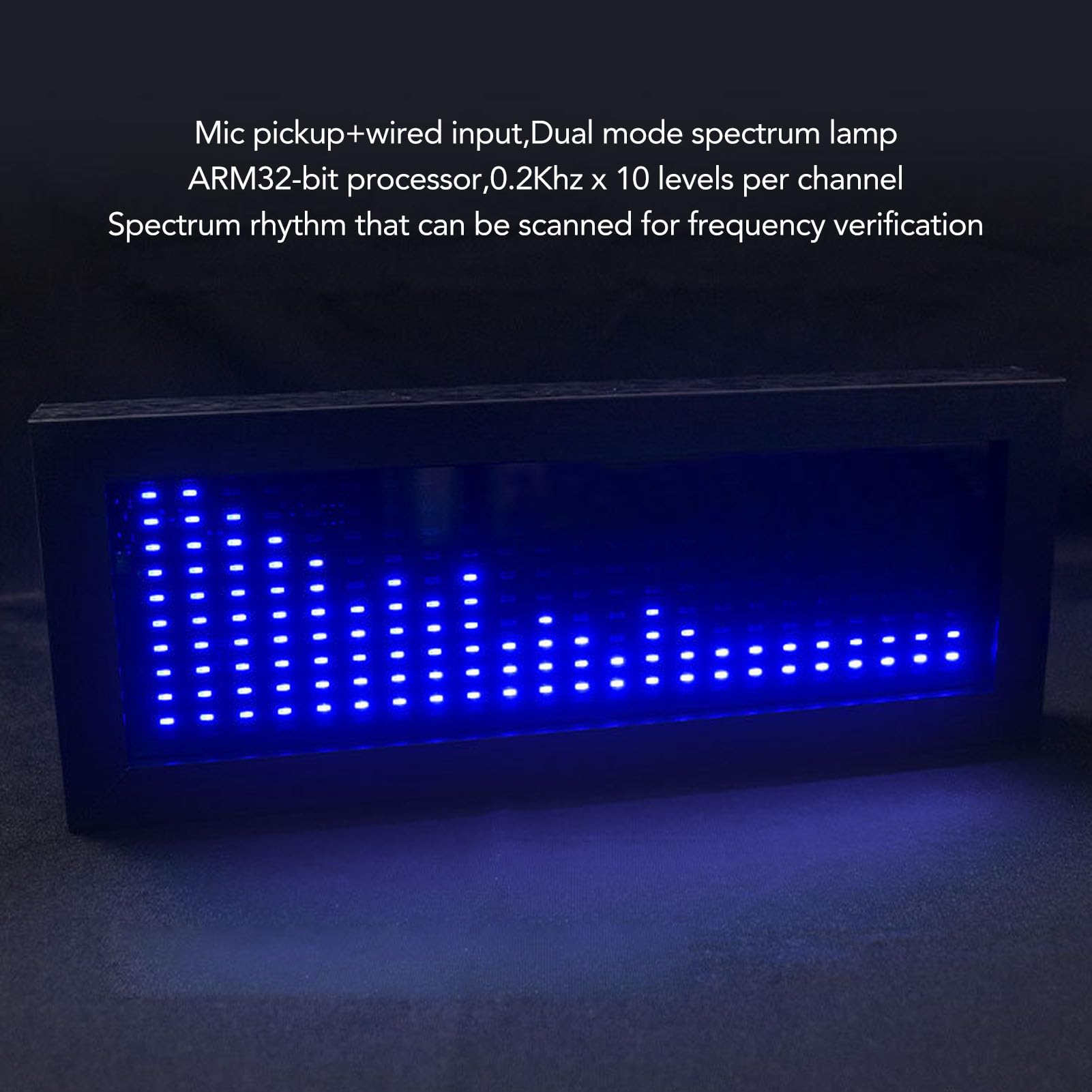 Generic Music Spectrum Rhythm Light, analizzatore a doppia modalità con processore ARM a 32 bit, microfono e ingresso cablato, per audiofili e appassionati di musica (BLUE)
