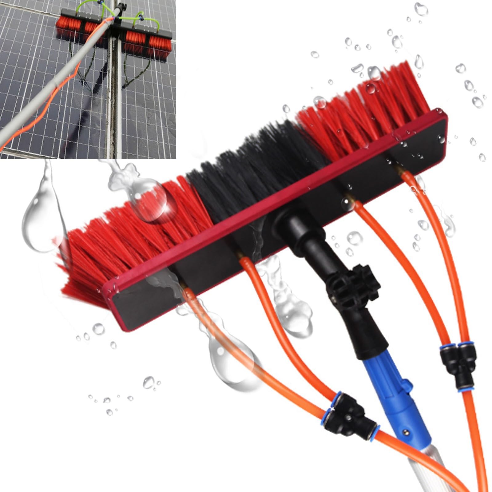Limpiacristales Telescopico, Pertiga Telescopica, Limpiacristales Profesional, Kit De Escobilla De Goma For Ventanas, for Paneles Solares De Techo De Ventanas Fotovoltaicas Y De Vidrio (Color : Brush