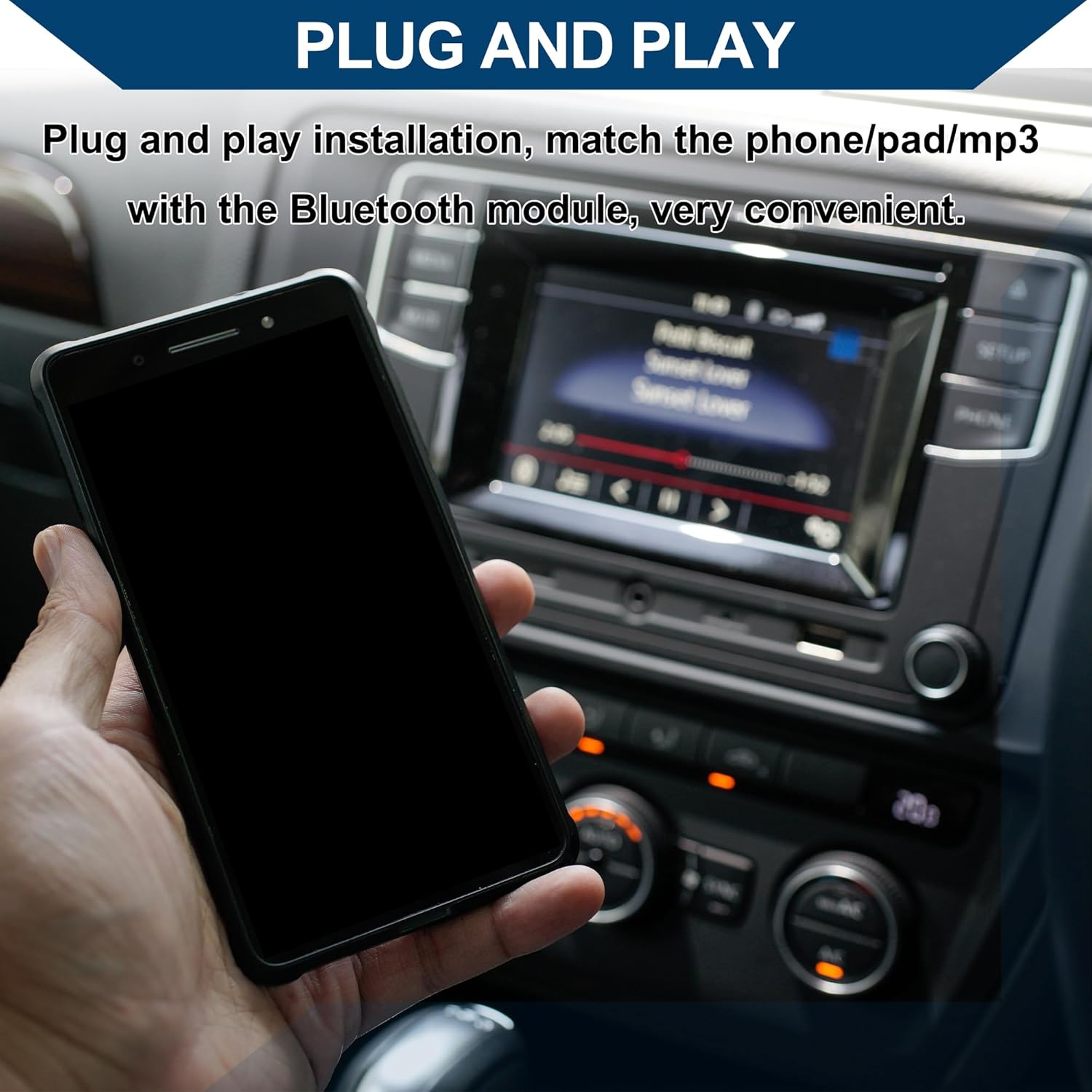 Stereo Radio Harness with Microphone Handsfree for Audi for Volkswagen for RCD-210/310 CD Bluetooth AUX Adapter Music Cable Convenient 21cm 1Set Black