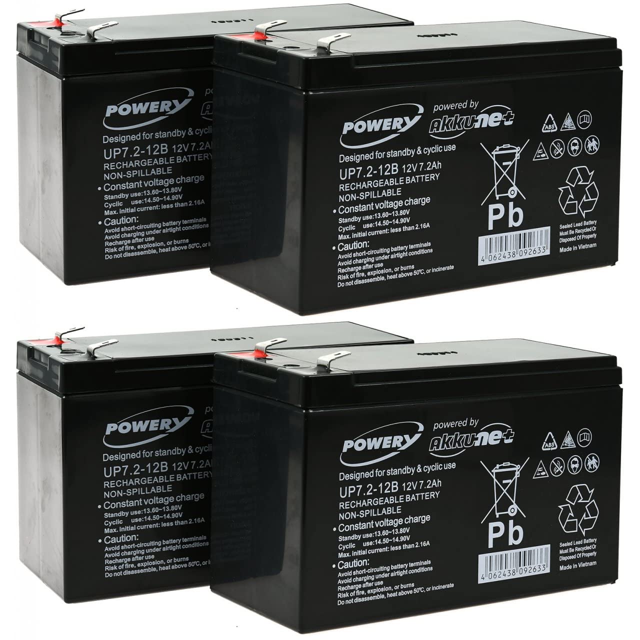 Powery Batería de Reemplazo para FIAMM FG20722