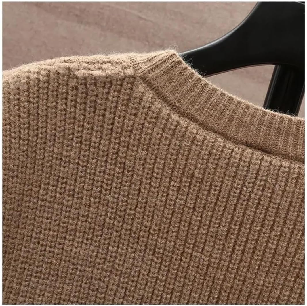 Men Middle Age Thicken V-Neck Sweater Vest Sleeveless Waistcoat Warm Knitted Loose Pullover Tops