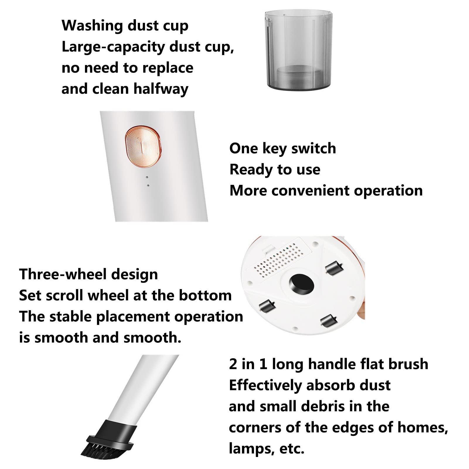 PAHION Wireless Aspirapolvere Portatile 7500 Pa UV Aspirapolvere Per Acari cattura polvere Antiacaro Elimina Il 99,99% Degli Acari Della Polvere Per Pulizia Materasso, Cuscini, Divani