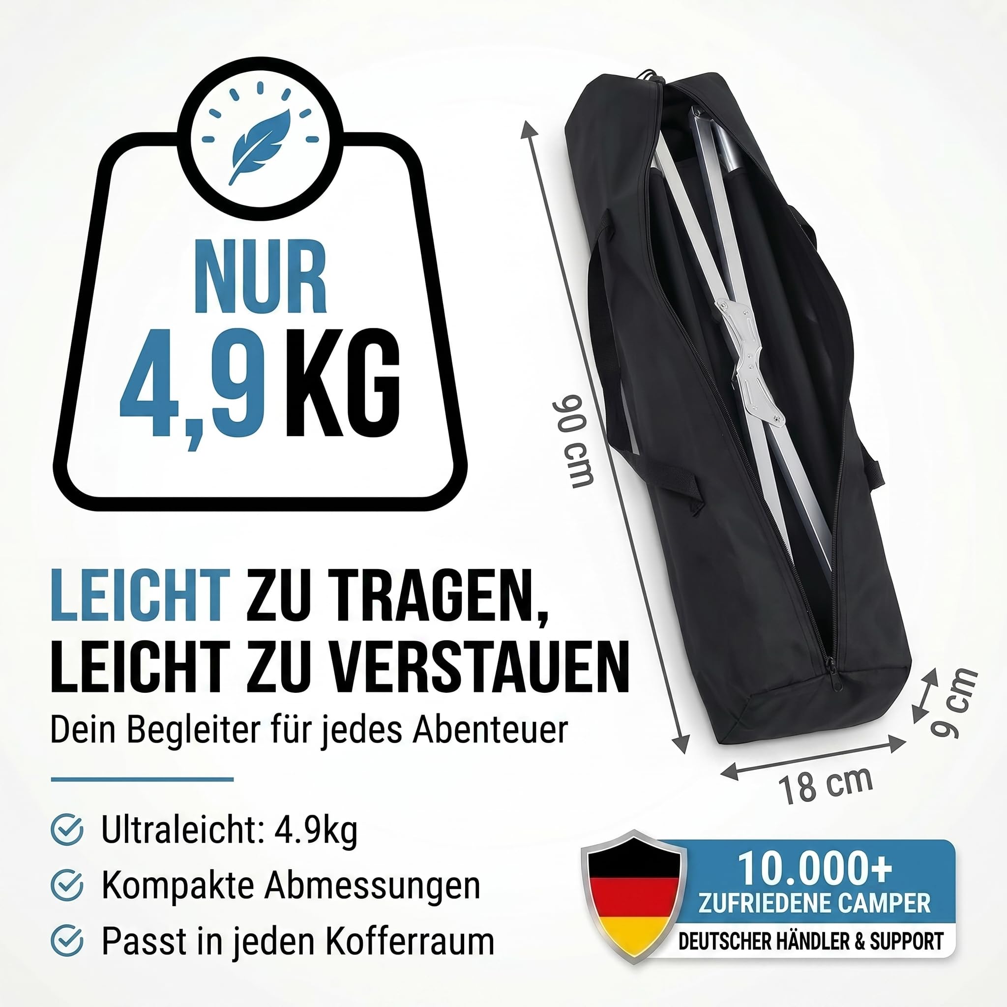 GOODS+GADGETS Faltbares Army Feldbett aus Aluminium - klappbares Campingbett & Gästebett