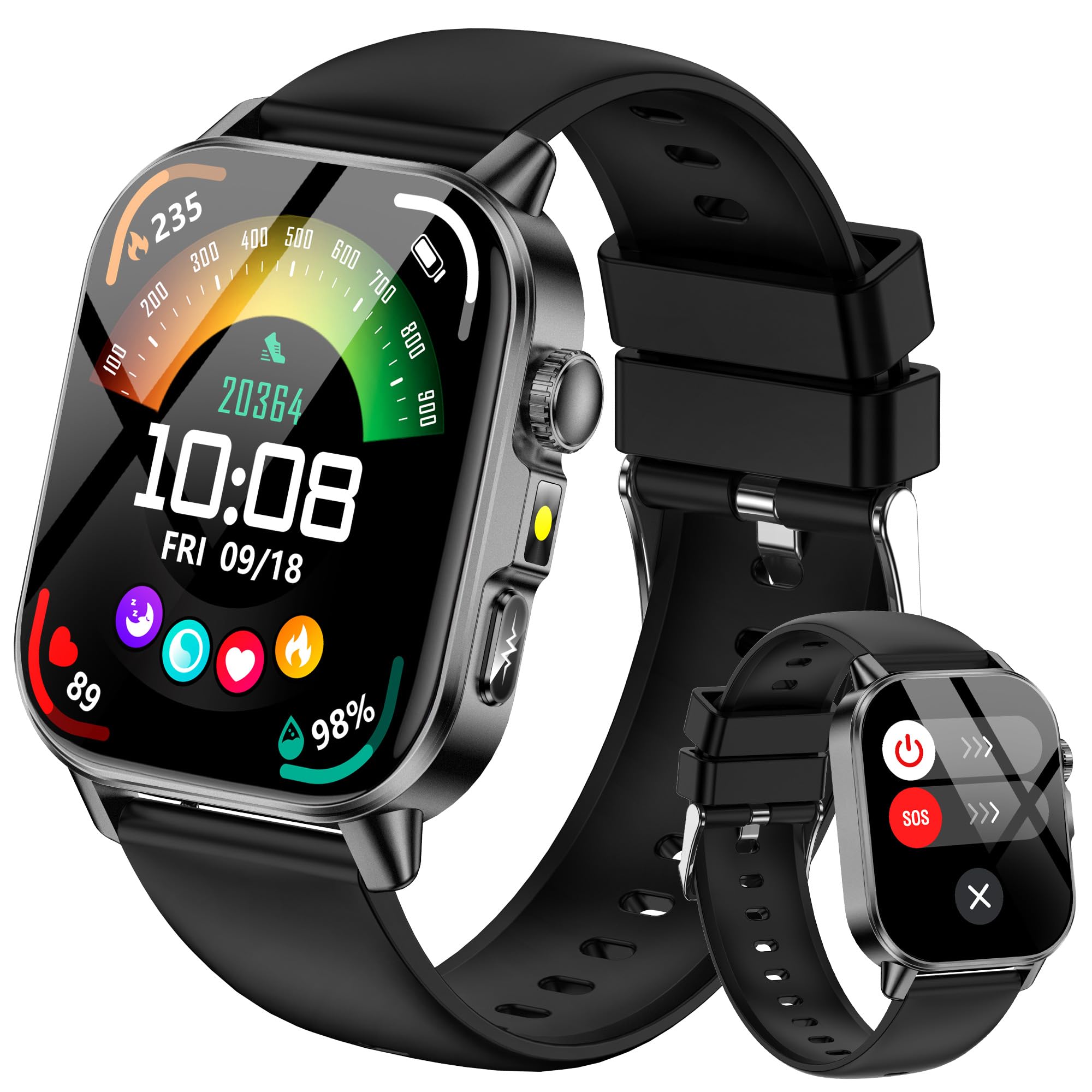 Photo 1 of Smart Watch for Men Women, Health Fitness Tracker with 24/7 Heart Rate Blood Oxygen Blood Pressure Sleep Tracking, Bluetooth Calls, 450mAh Battery, IP68 Waterproof Activity Tracker with LED Flashlight